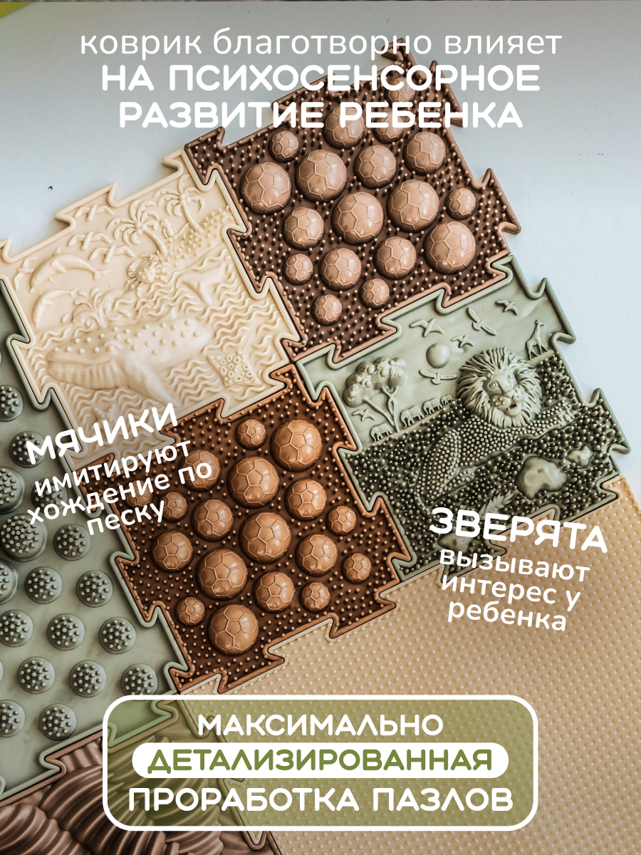 Коврик-пазл Ортодон массажный развивающий детский 26 x 147 см - фото 12