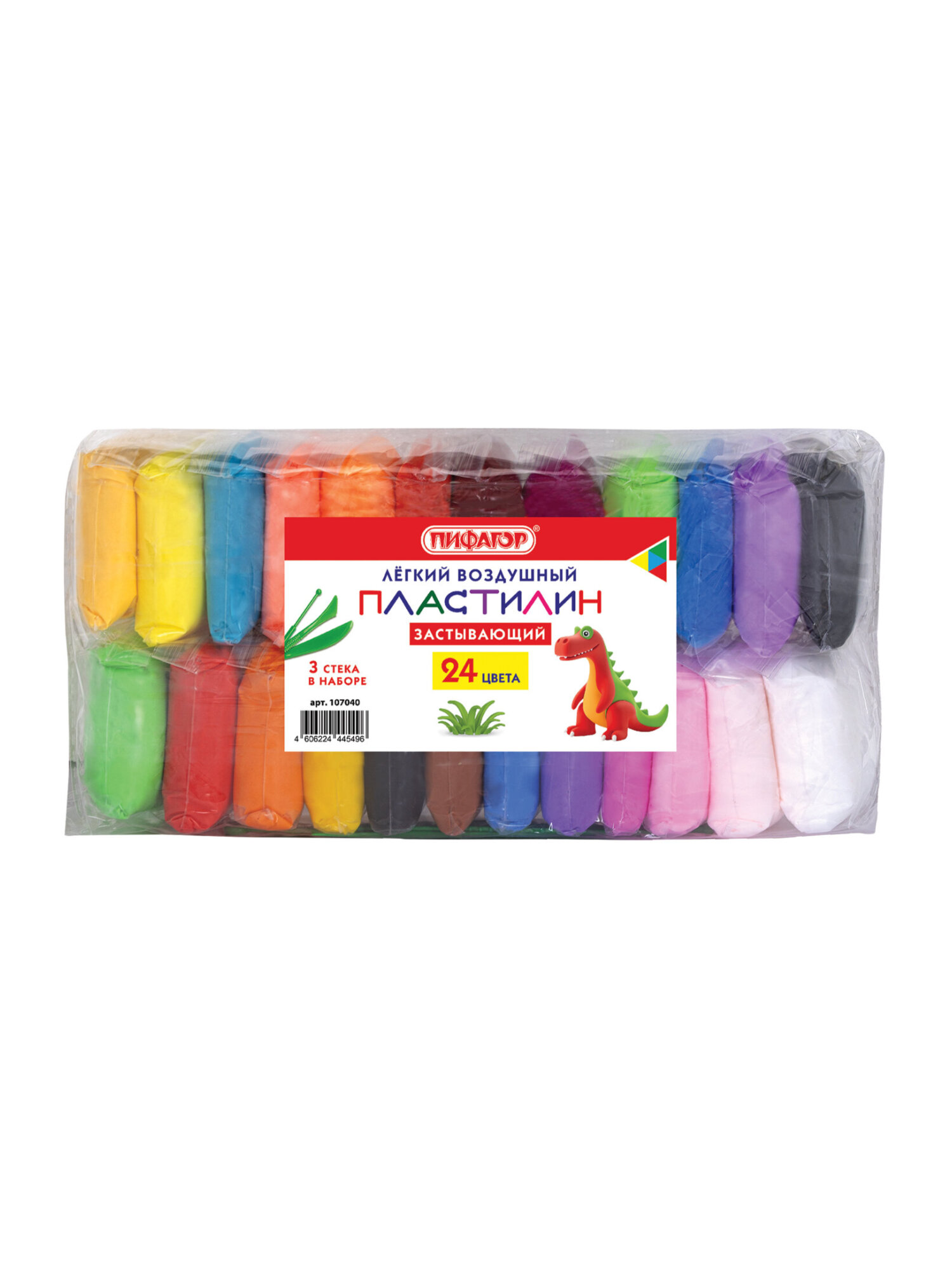 Пластилин Пифагор воздушный 24 цв. - фото 10