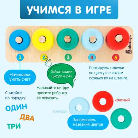 Игрушка Alatoys пирамидка Монтессори