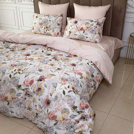 Комплект постельного белья SORRENTO DELUXE Сарита 2-спальный макси 4 наволочки рис.6020-1+4568а-1