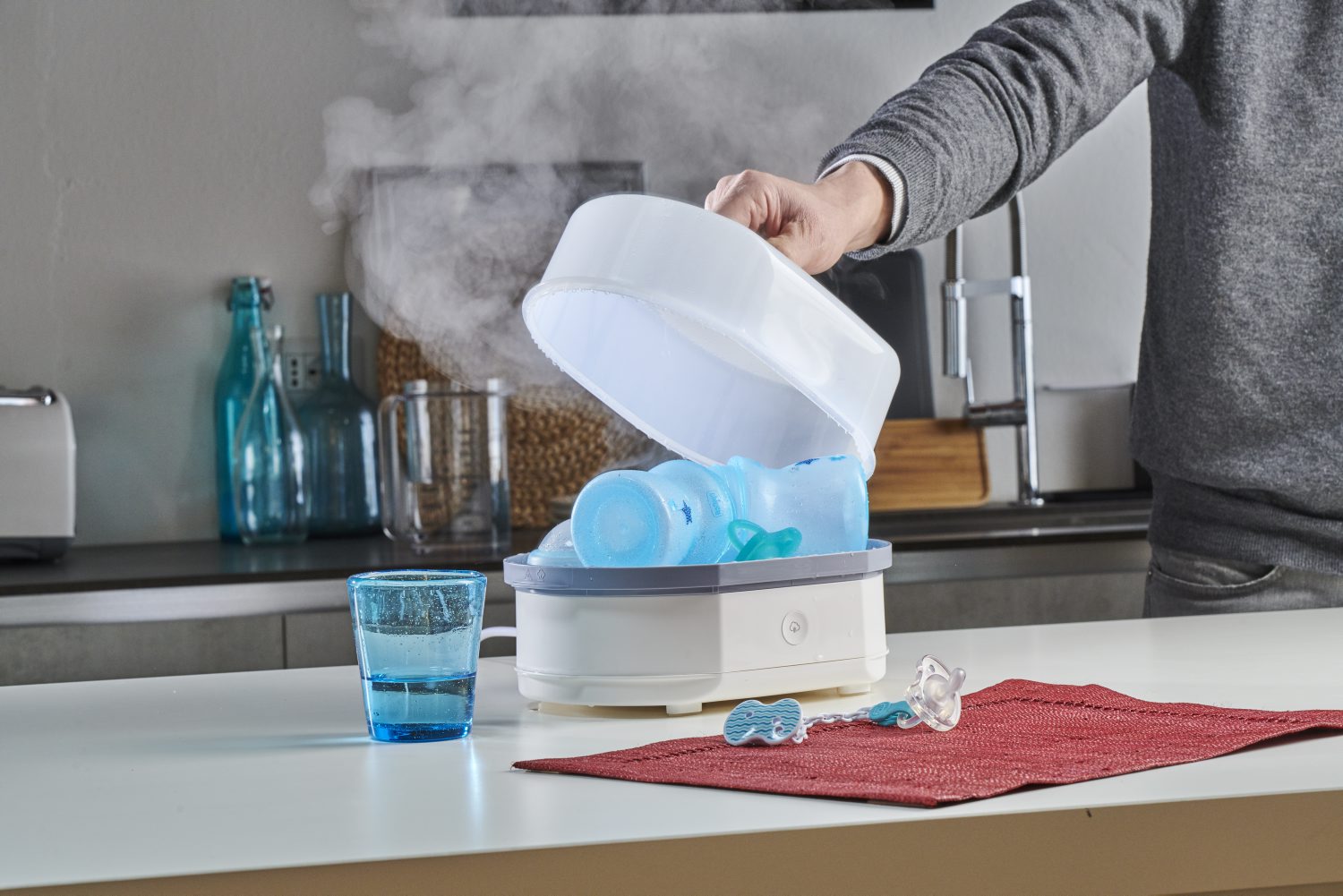 Стерилизатор для бутылочек Chicco Sterilnatural 3 в 1: полная загрузка компактный режим и стерилизация в микроволновой печи - фото 11