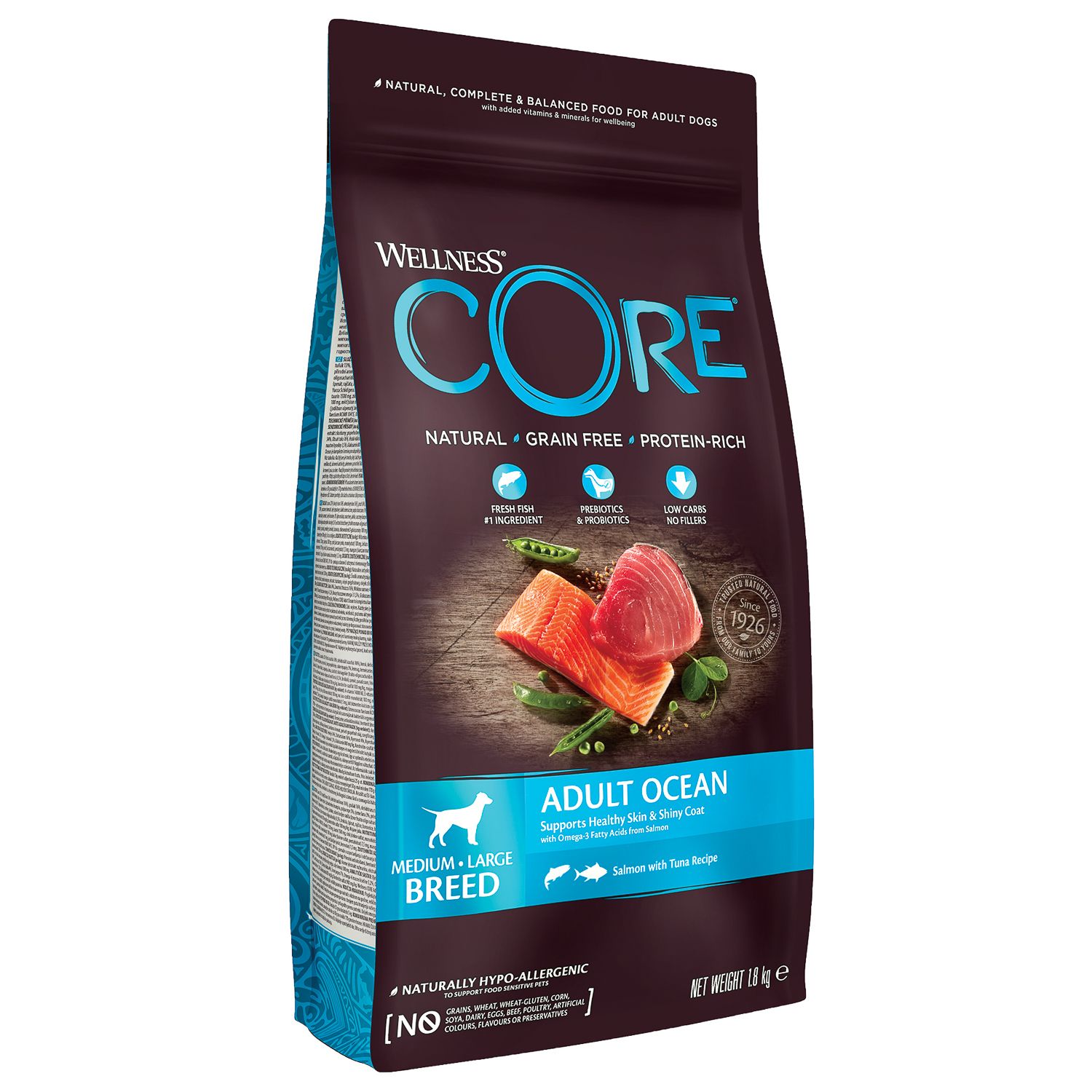 Корм для взрослых собак Wellness CORE 1.8кг лосось-тунец для средних и крупных - фото 10