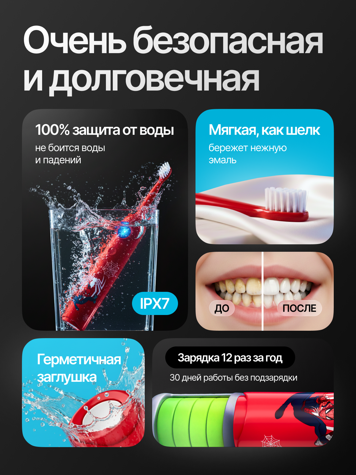 Зубная щетка электрическая Мироша от 3 лет 1 шт. - фото 3
