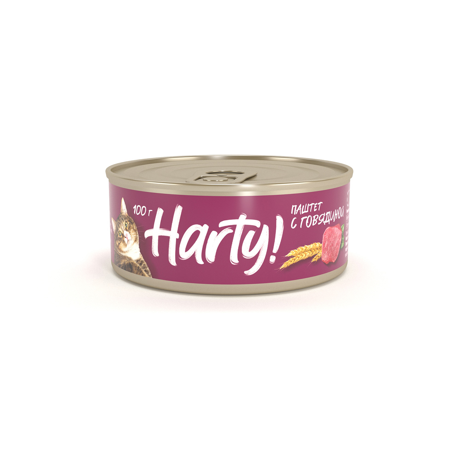 Корм для кошек Harty 100г паштет с говядиной для стерилизованных консервированный - фото 1