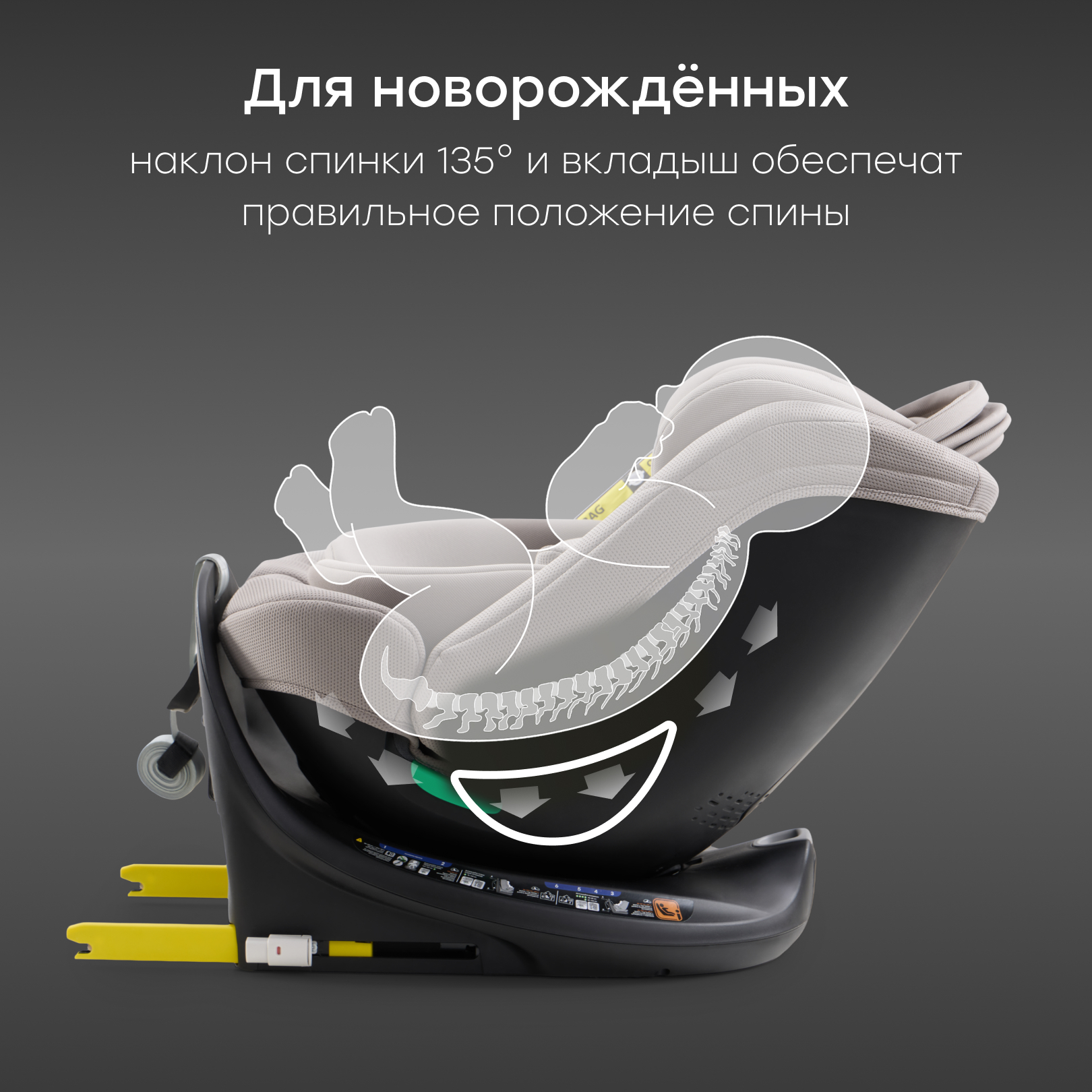 Автокресло Happy Baby SHELTIX Isofix 0+/1/2/3 (0-36 кг) бежевый - фото 5