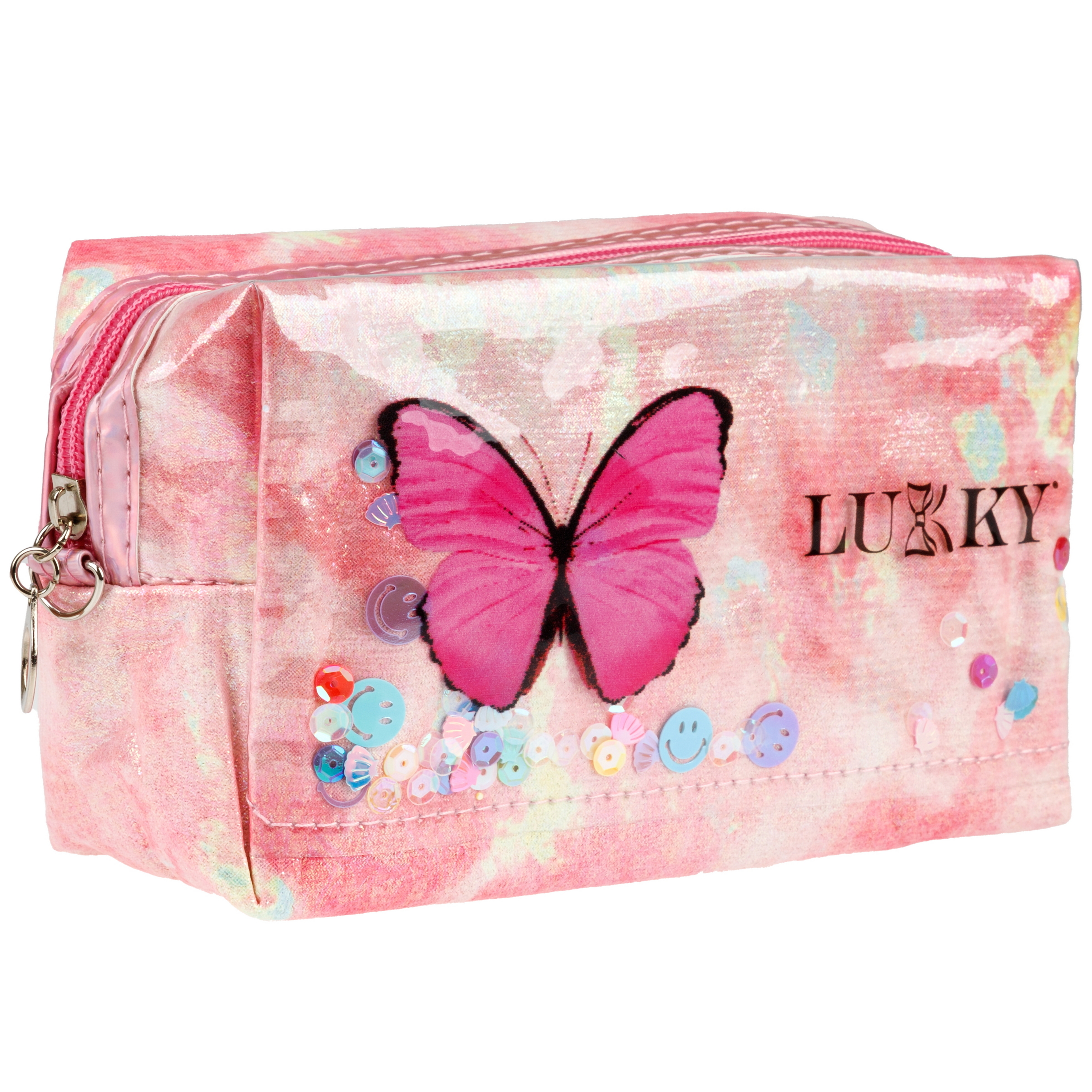 Косметичка LUKKY с подвижными блёстками Butterfly Style 18х 10х 8 см - фото 5