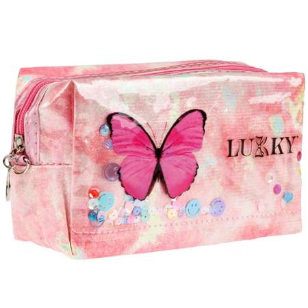 Косметичка LUKKY с подвижными блёстками Butterfly Style 18х 10х 8 см