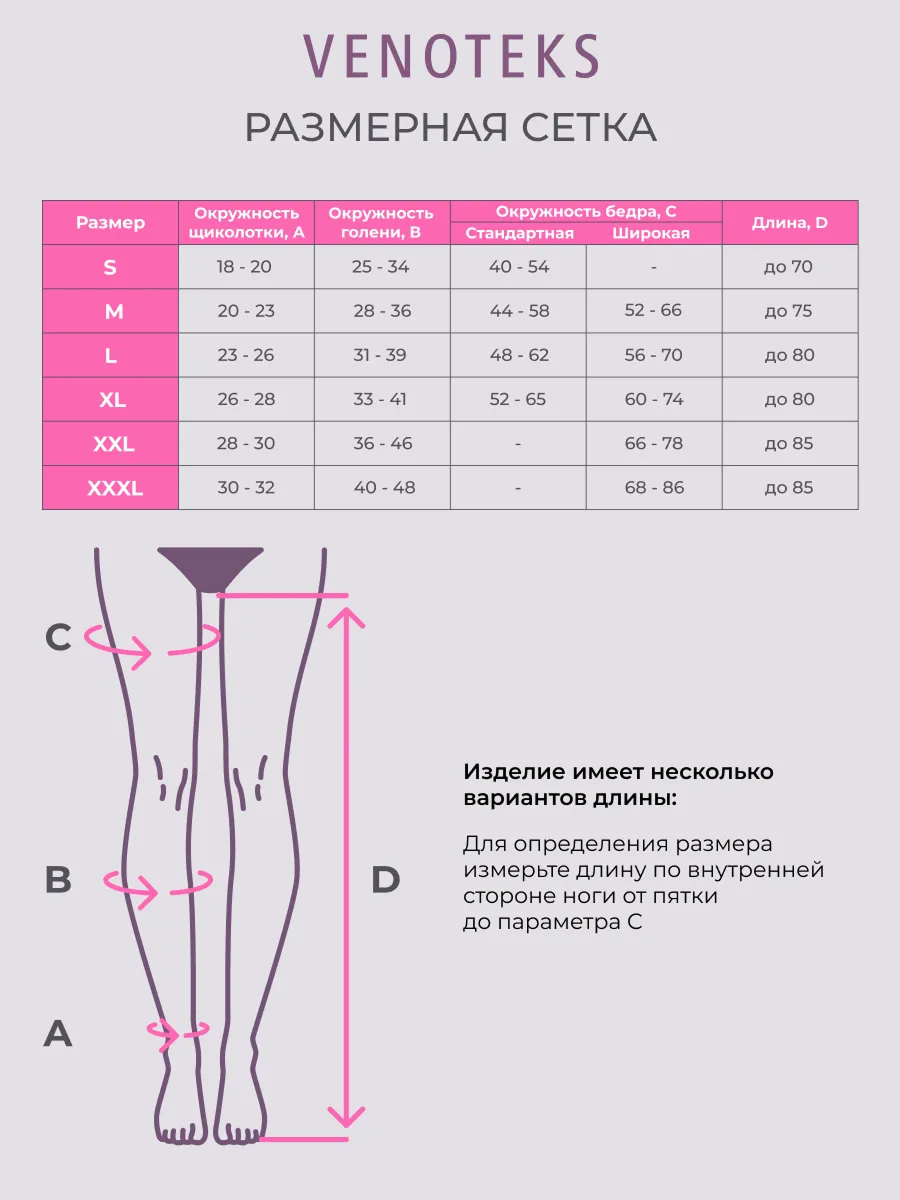 Антиэмболические чулки VENOTEKS Hospital PRO23 р. L - фото 2