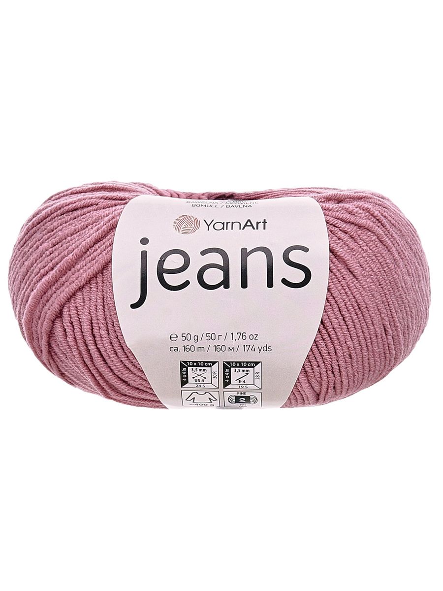 Пряжа YarnArt Jeans универсальная 50 г 160 м 65 пыльная роза, 10 мотков - фото 4