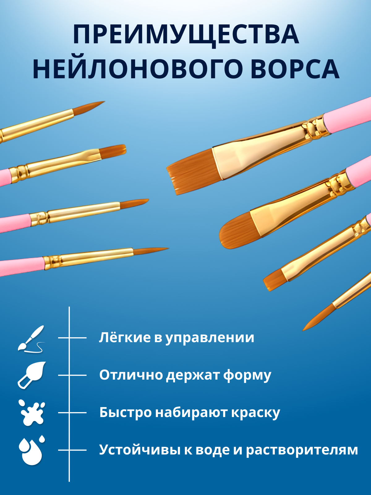 Кисть AXLER 10 шт. (синтетика) - фото 7