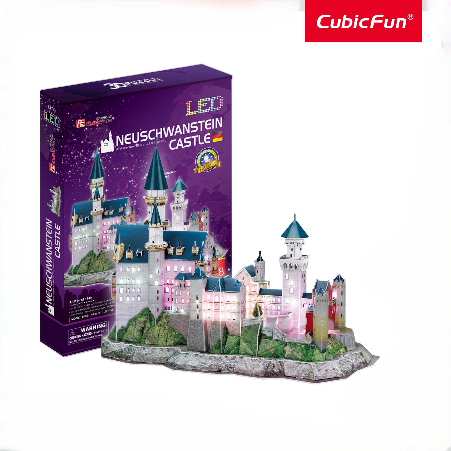 Пазл CubicFun Замок Нойшванштайн с LED свет 3D - фото 1