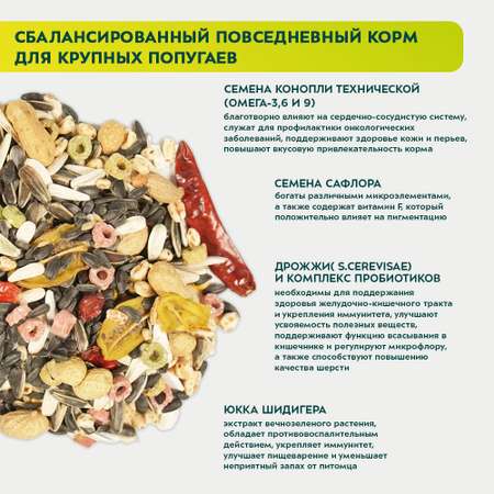 Корм для крупных попугаев Bambini Pets 800г