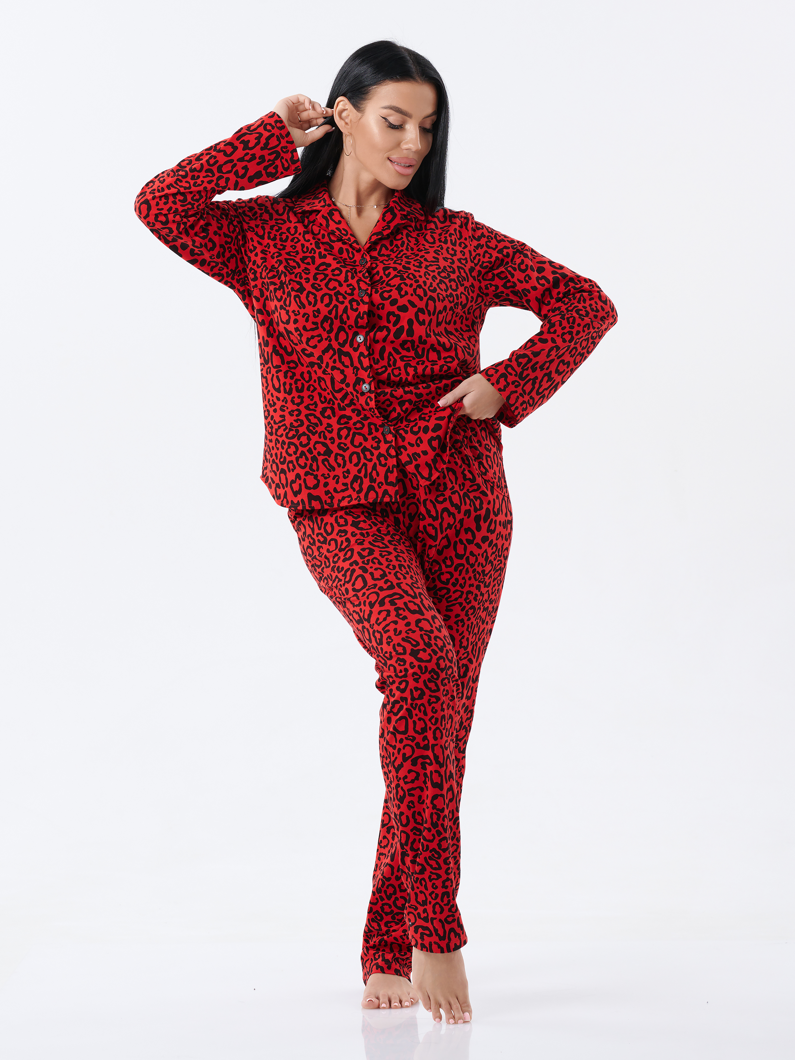Пижама КрутышОк ТЖ-029 красный, леопард - фото 10