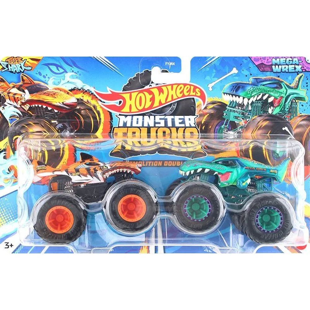 Игровой набор Hot Wheels Tiger Shark vs Mega Wrex 1:64 FYJ64 - фото 7
