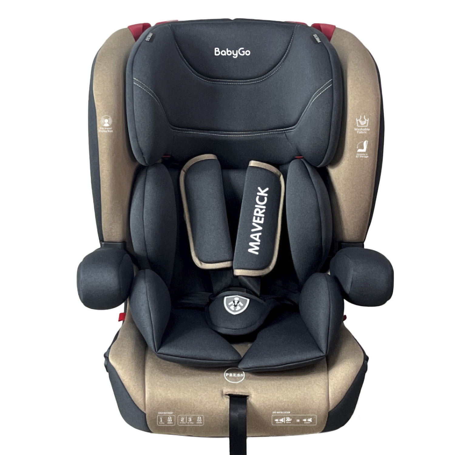 Автокресло BabyGo Maverick New Isofix 0+/1/2/3 (0-36 кг) бежевый - фото 21