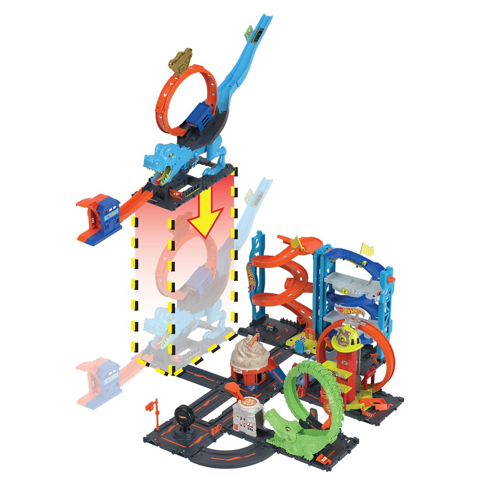 Трек Hot Wheels City T-Rex Attack HKX42 - фото 9