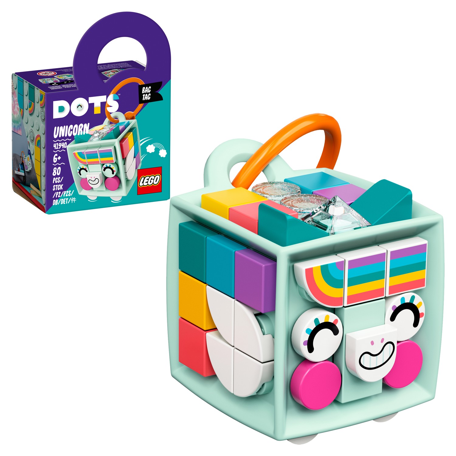 Конструктор LEGO DOTS Брелок для сумки Единорог - фото 1