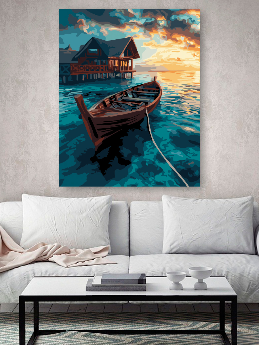 Картина по номерам Hobby Paint Лодка на рассвете в ассортименте - фото 3