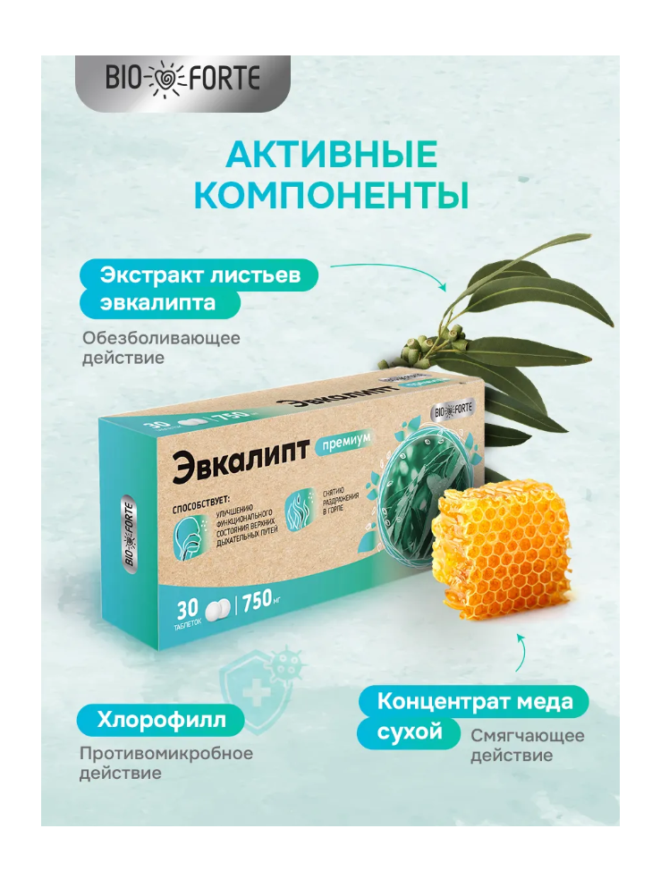 Таблетки BioForte Эвкалипт - фото 1