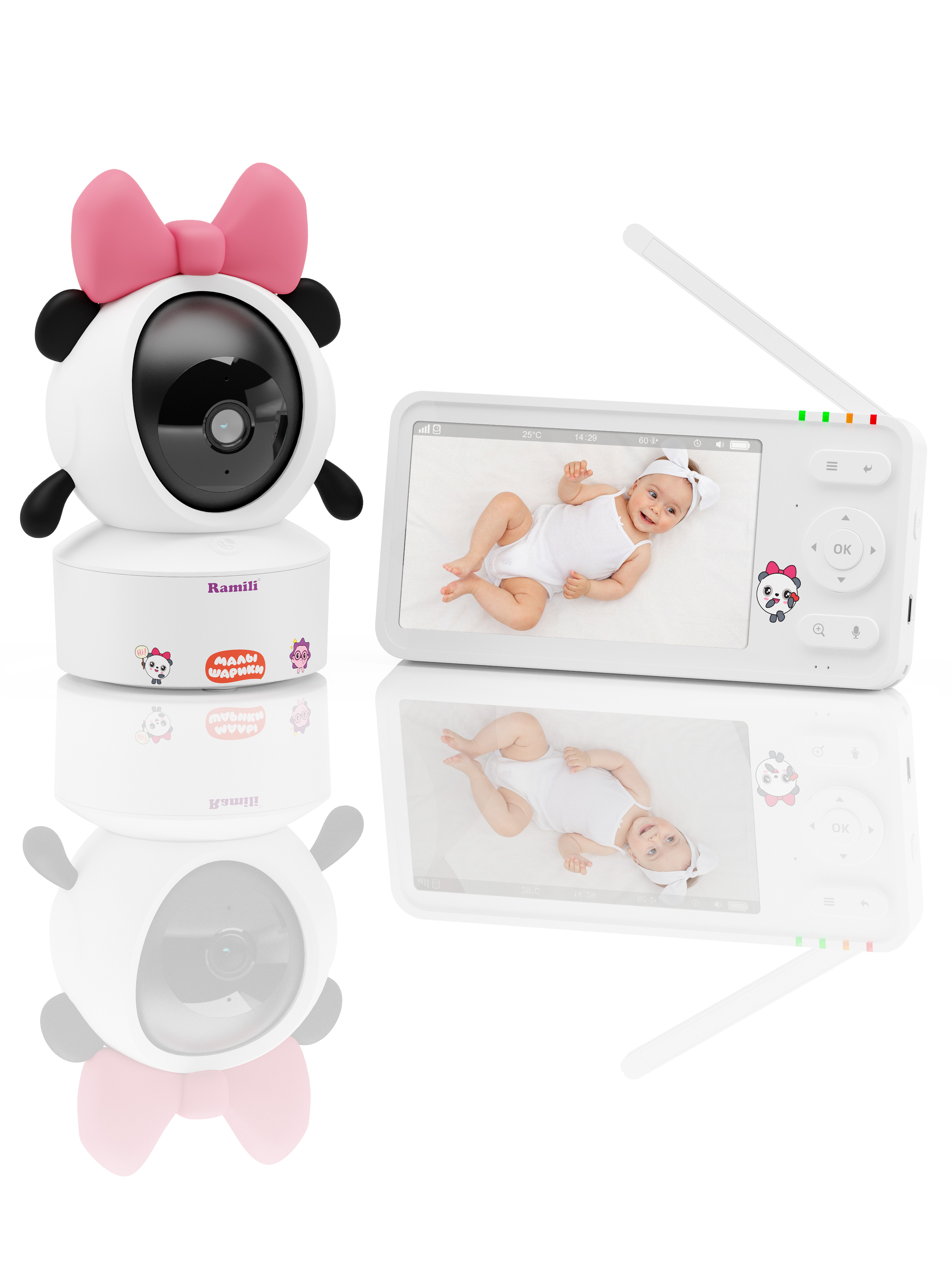 Видеоняня Ramili RV700X3PANDA Панда Малышарики - фото 10