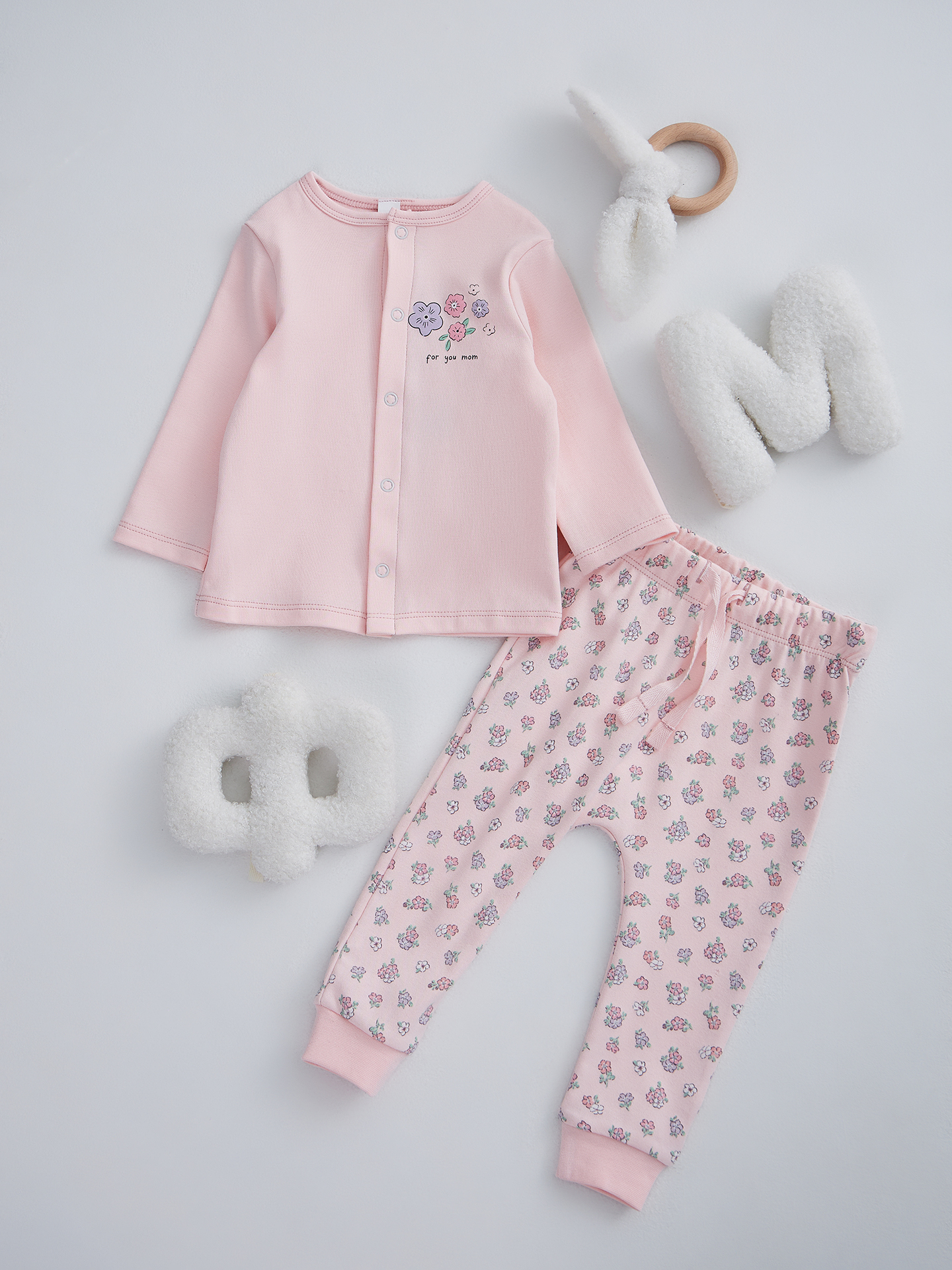 Комплект Mark Formelle (Марк Формэль) 89410/розовый +цветочки на розовом - фото 1