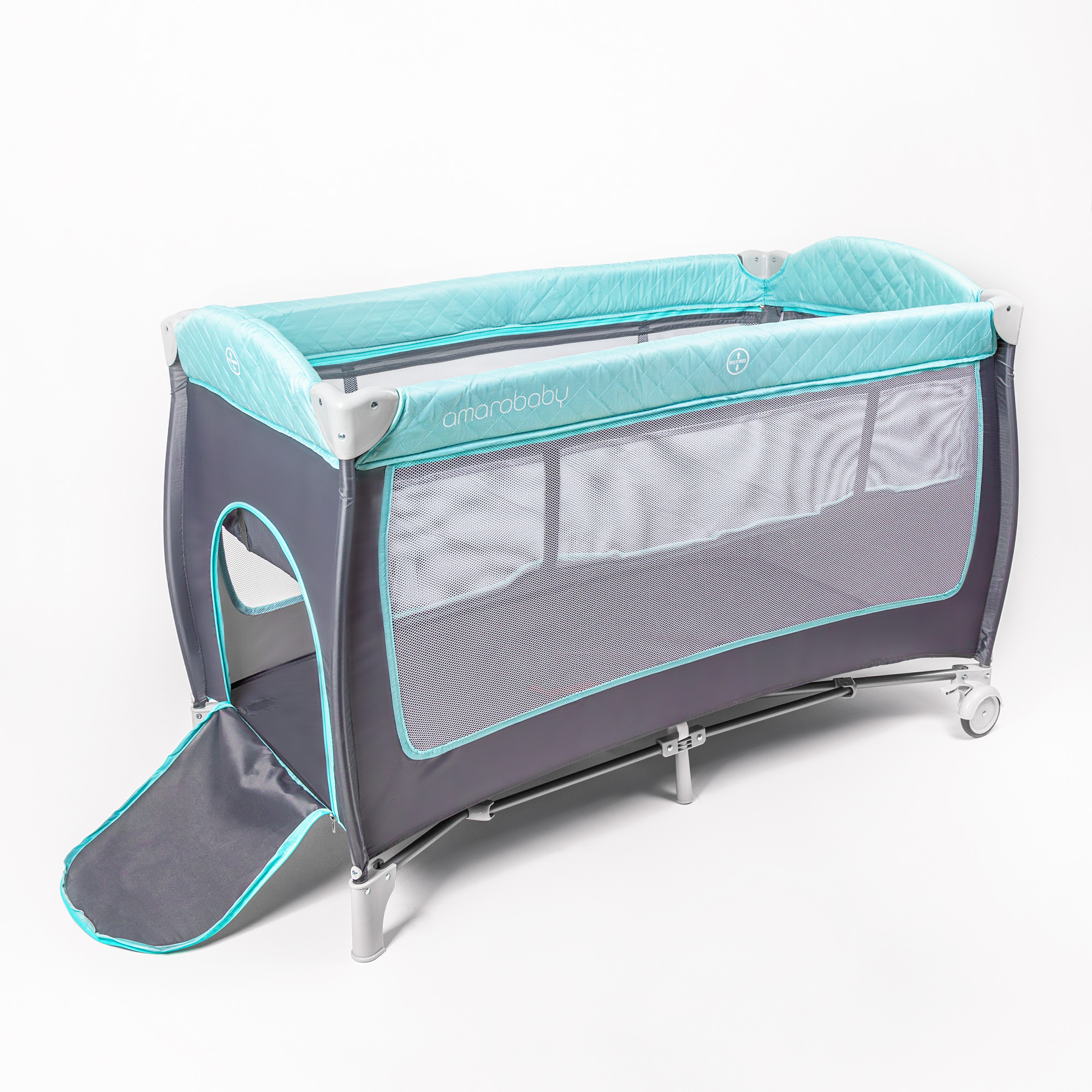 Манеж-кровать AmaroBaby STITCH прямоугольный серый AMARO-26Sti/11 - фото 18