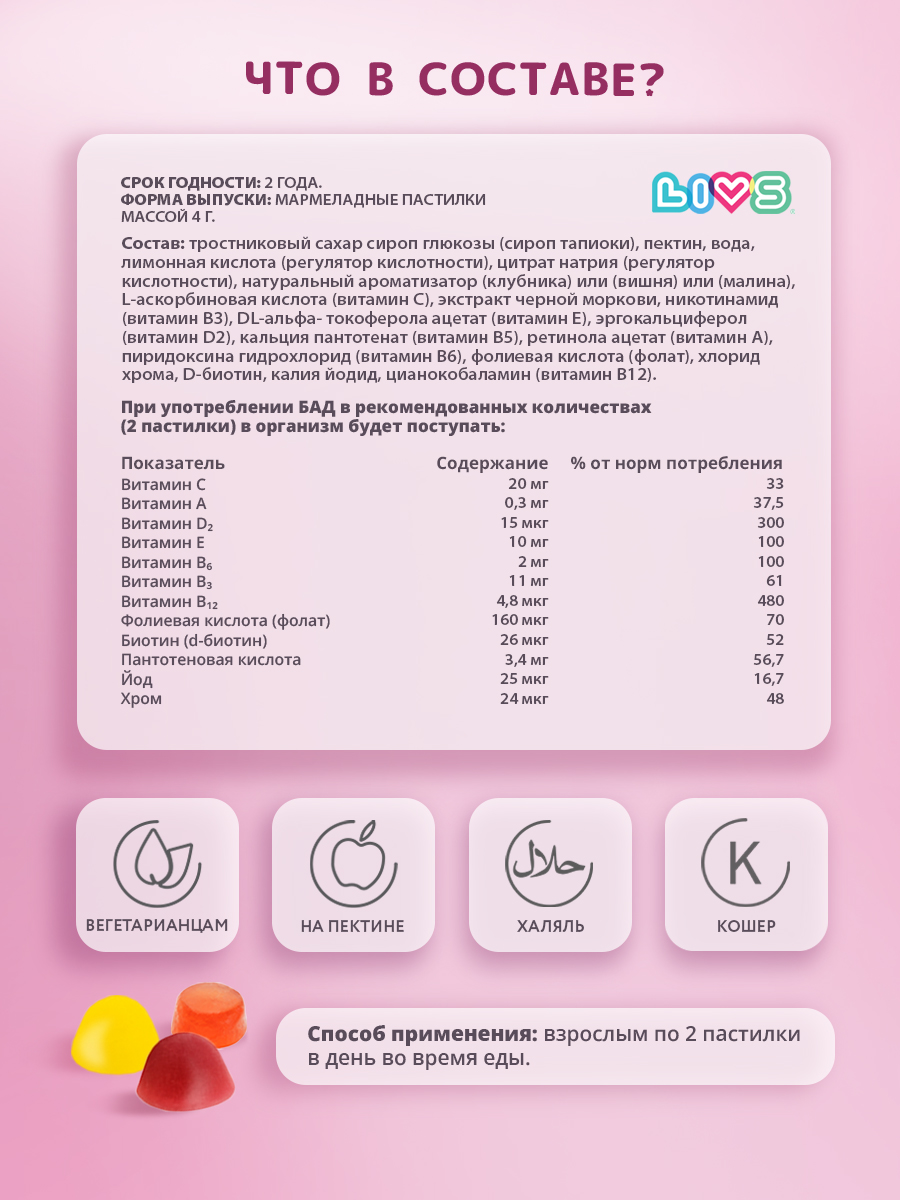 Комплекс мультивитаминов LIVS Витамины для женщин - фото 5