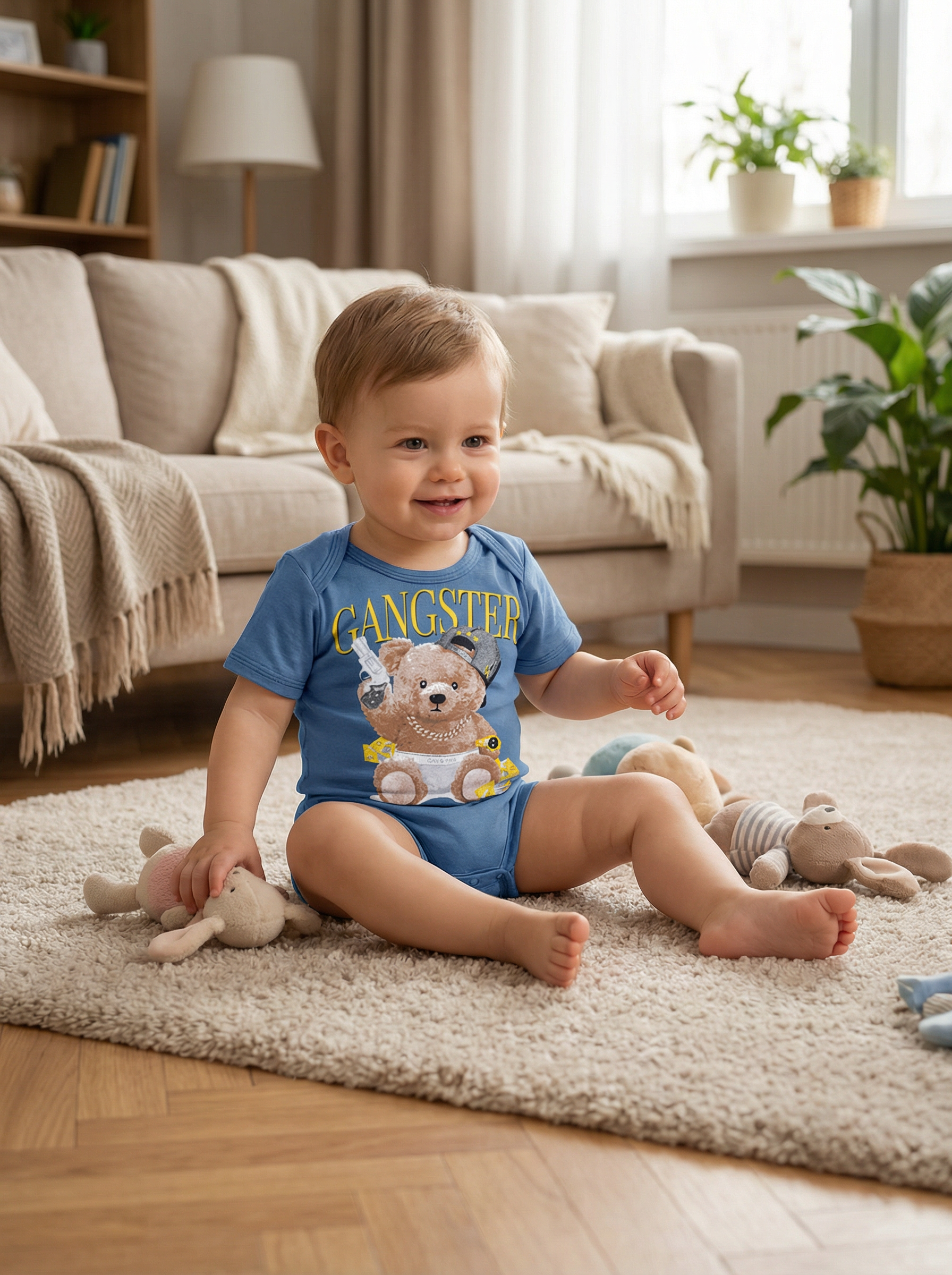 Комплект Утенок 706п джинс мишка гангстер - фото 1