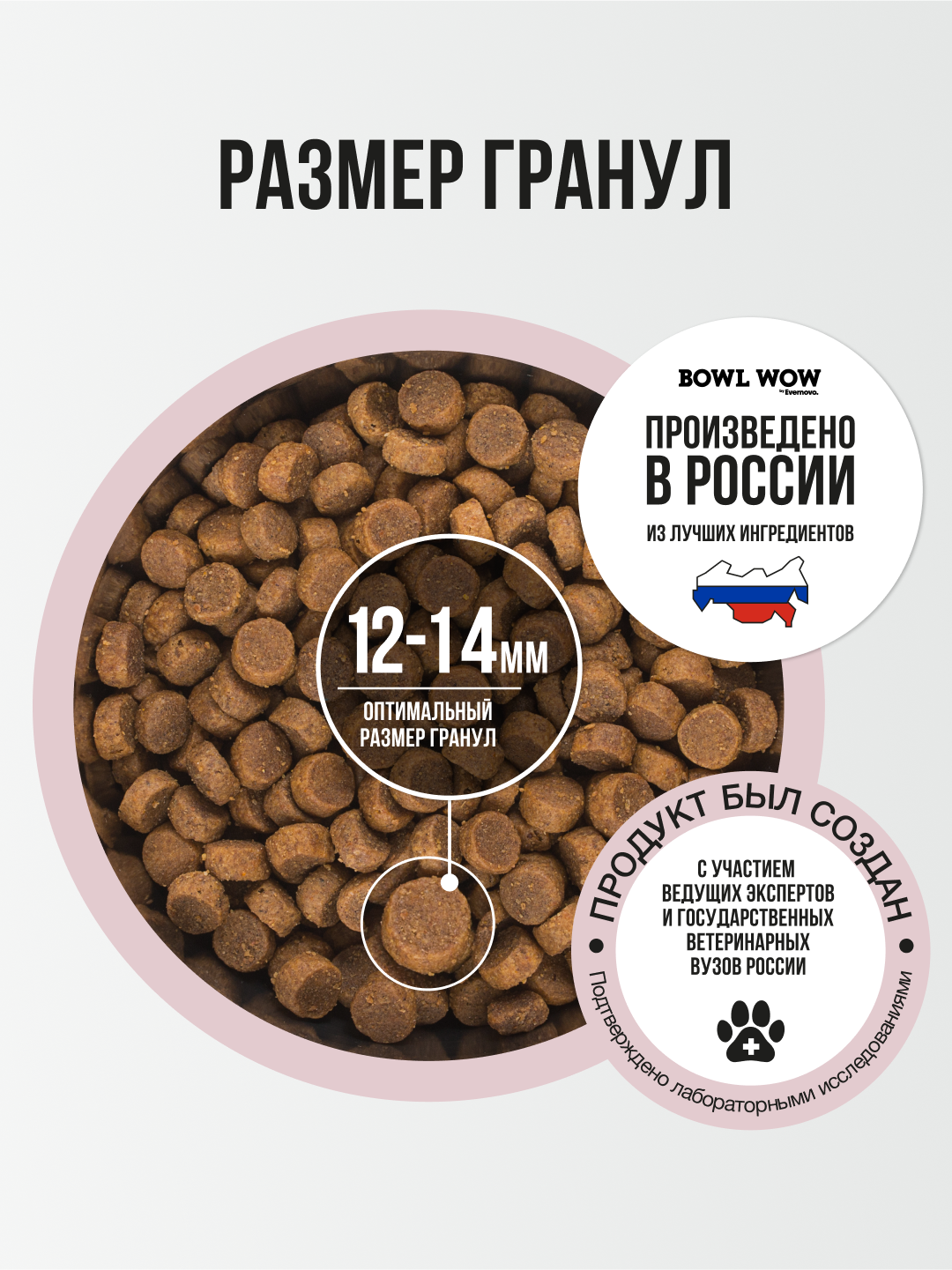 Корм сухой полнорационный BOWL WOW для взрослых собак средних пород с индейкой рисом и яблоком 2кг - фото 6