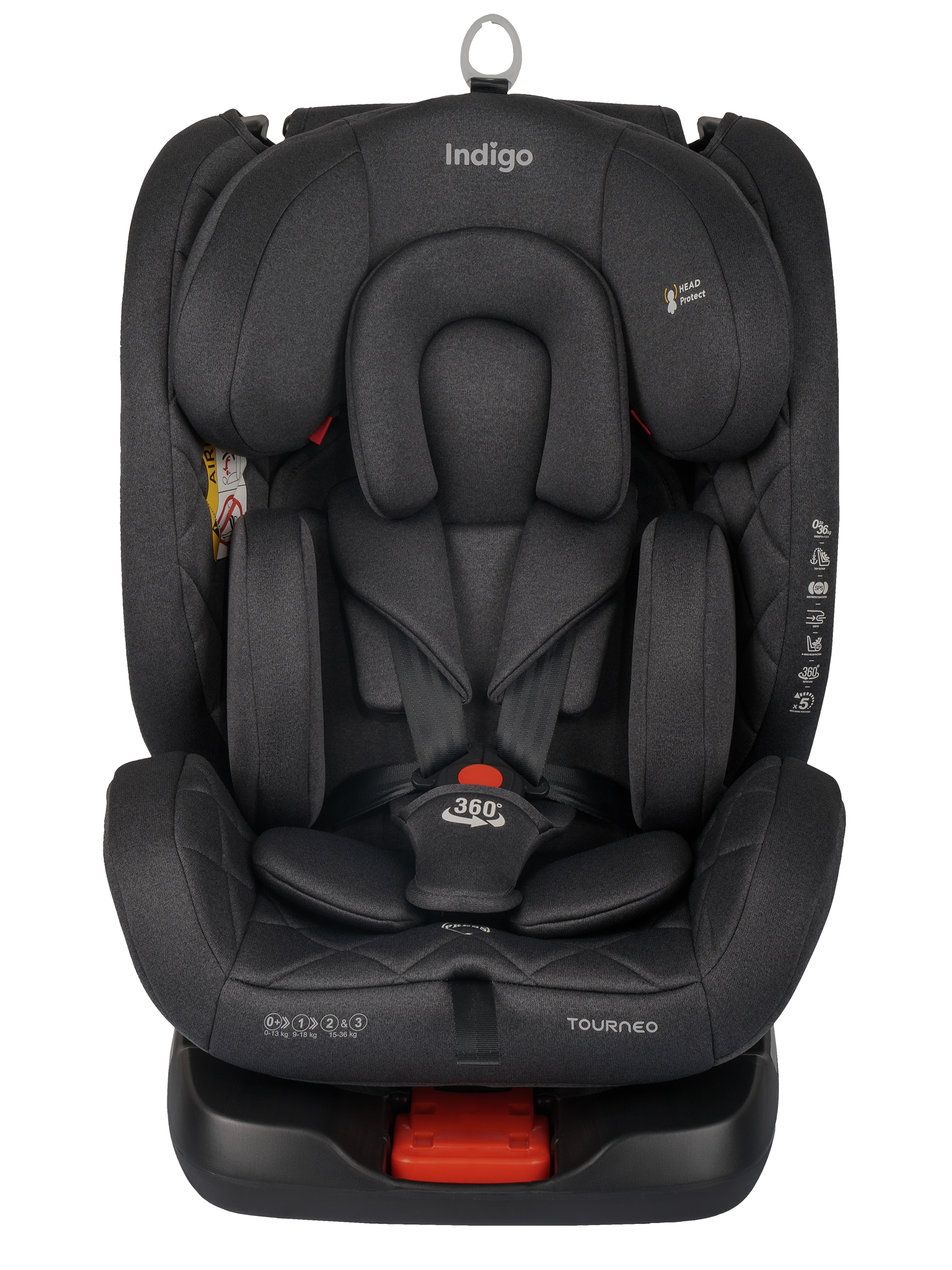 Автокресло Indigo Tourneo S Isofix 0+/1/2/3 (0-36 кг) серый - фото 24