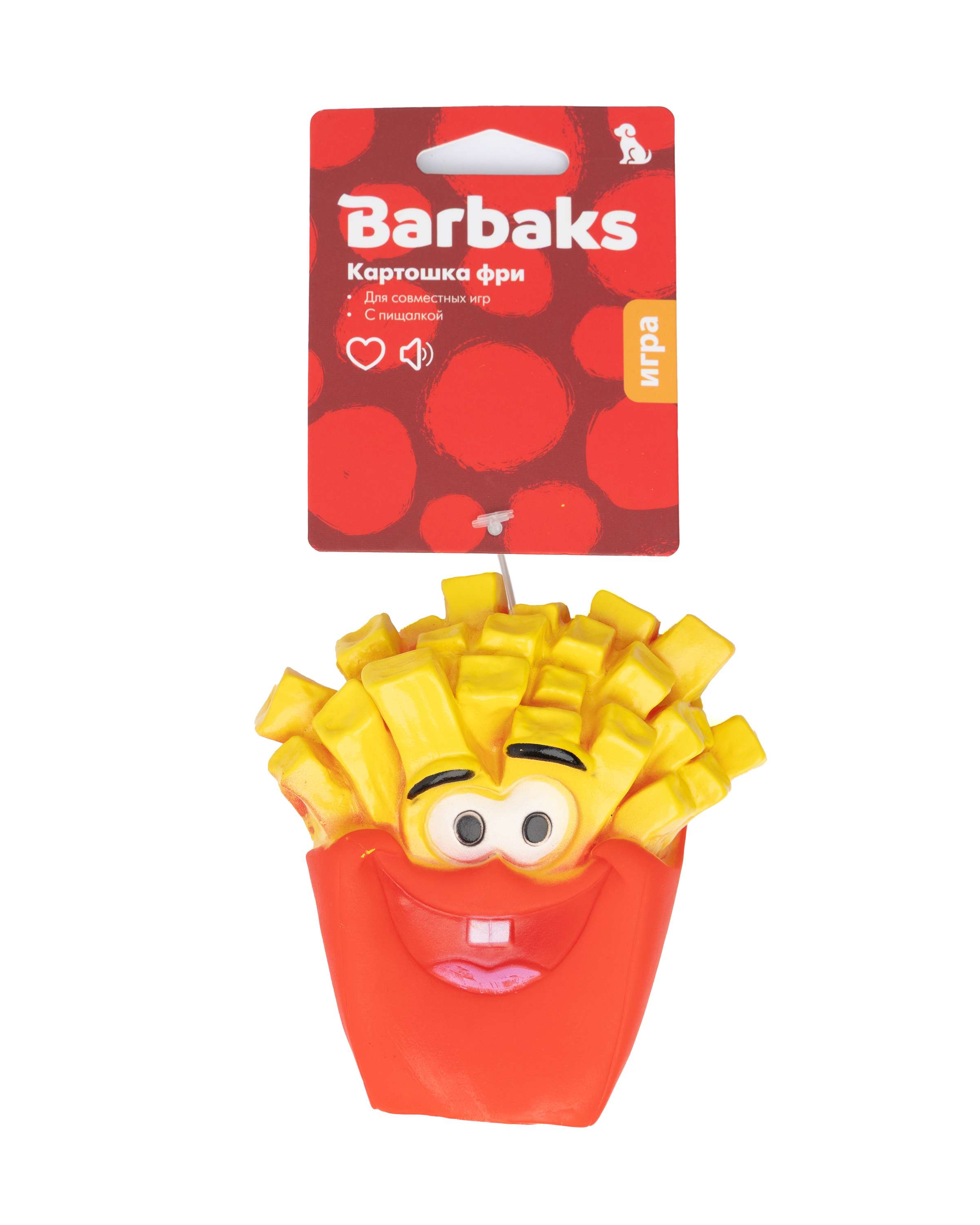 Игрушка для собак Barbaks Картошка фри пищит 11*10*4см винил - фото 3