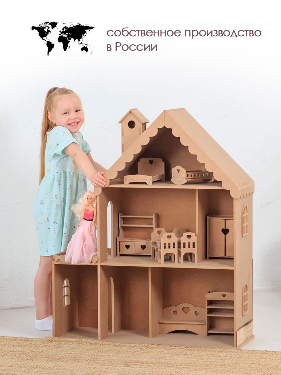 Домик для кукол Pema kids 000914 Снежана без окраш. - фото 1