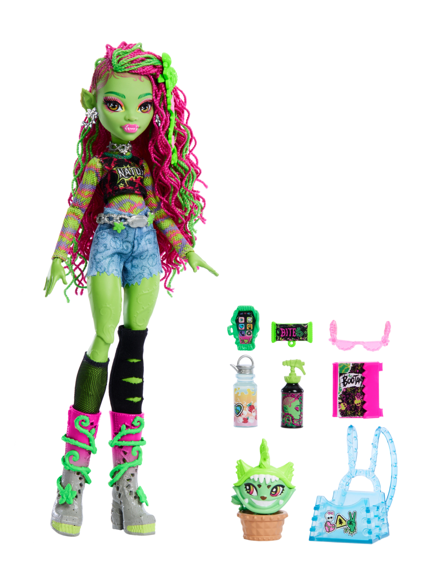 Кукла модельная Mattel Monster High Венера Макфлайтрап с питомцем высота 28 см HRP81 - фото 6