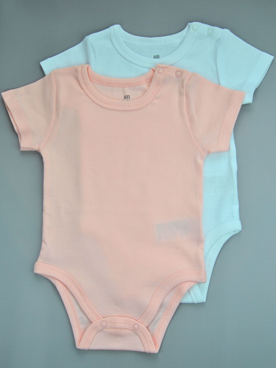Боди 2 шт ALEX YVN Bdk2-42d-short роз.бел с кор.рук - фото 1