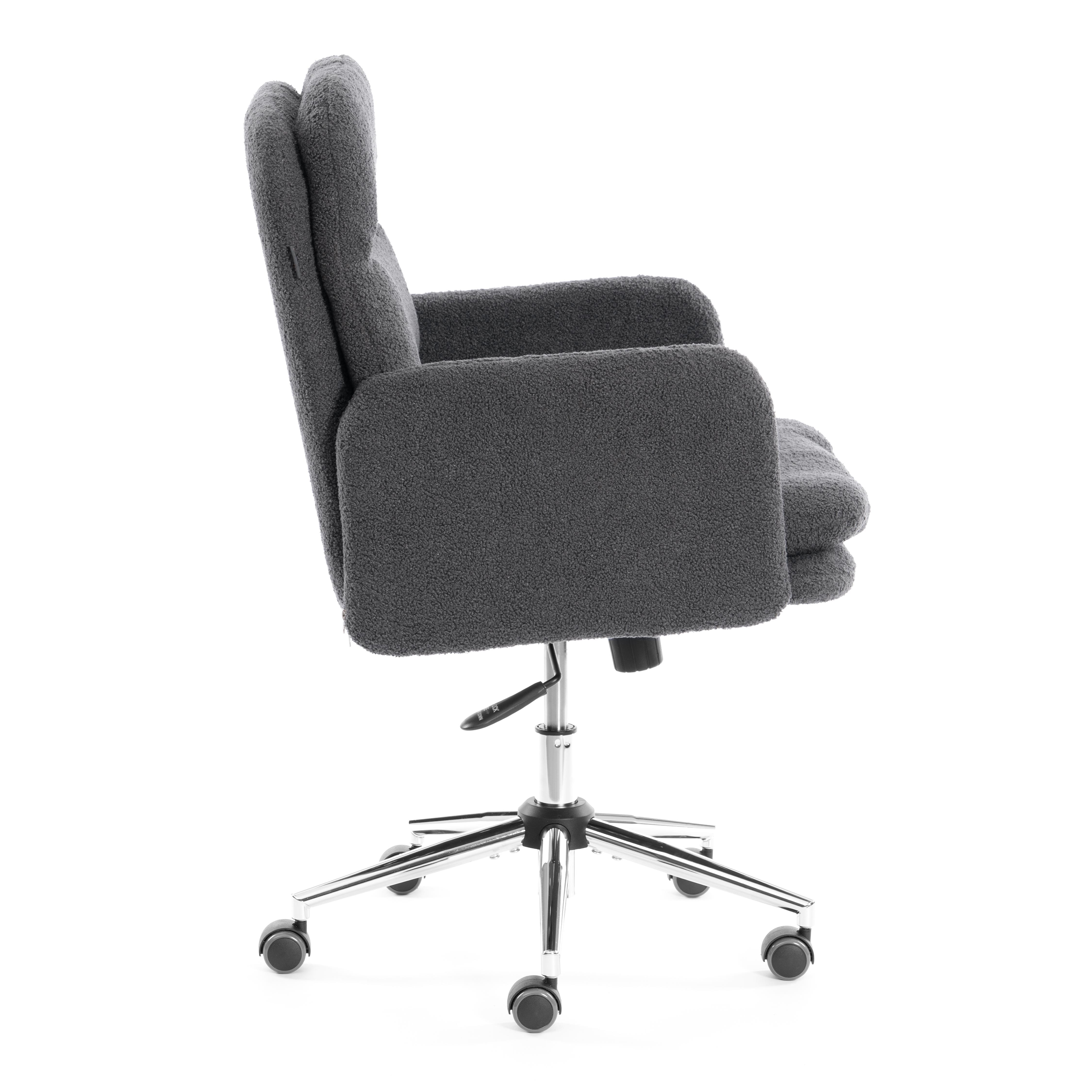 Компьютерное кресло TETCHAIR Dover хром, букле, серый - фото 3