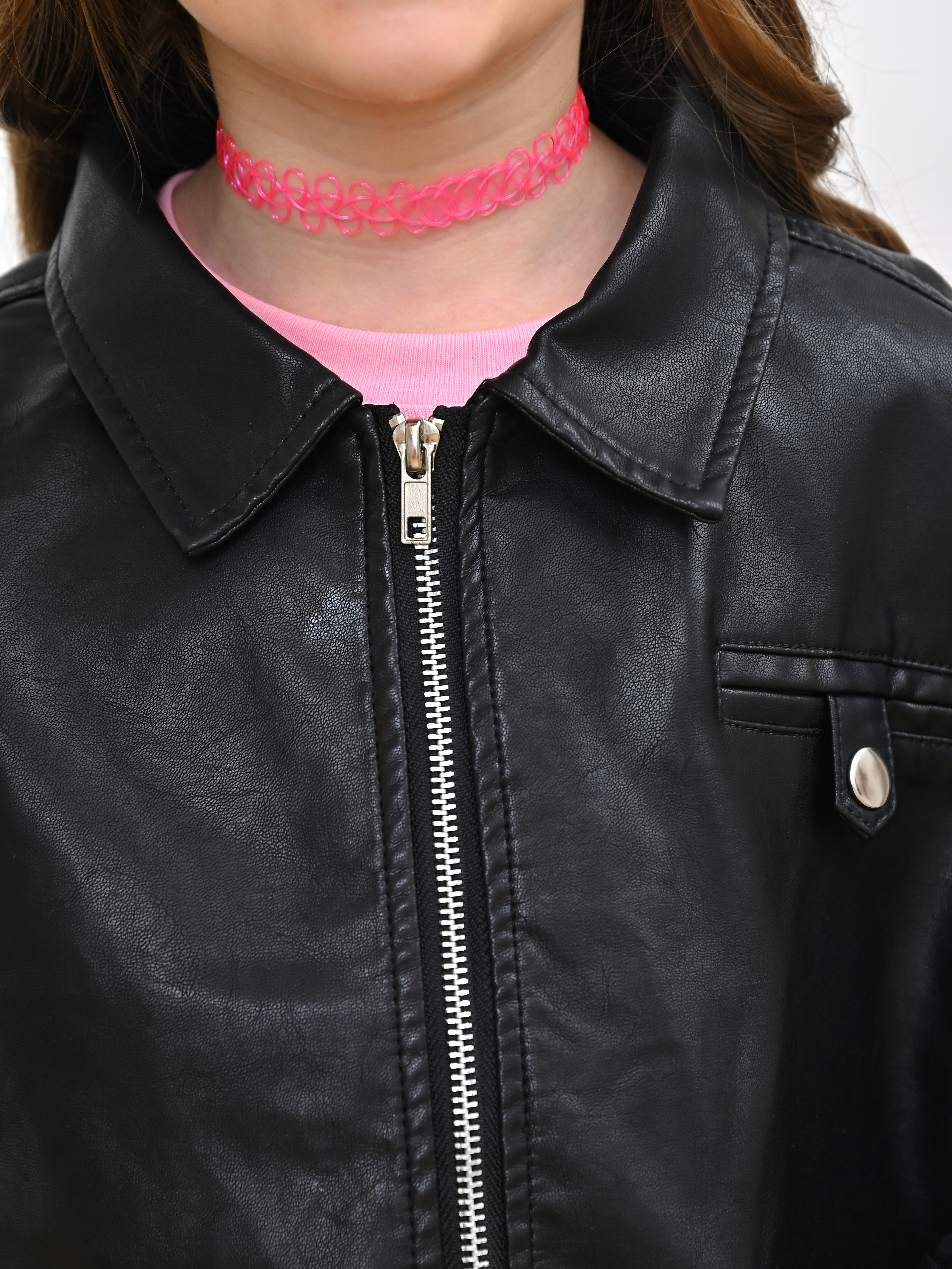 Куртка кожаная Artcher kids Jacket0004black - фото 7
