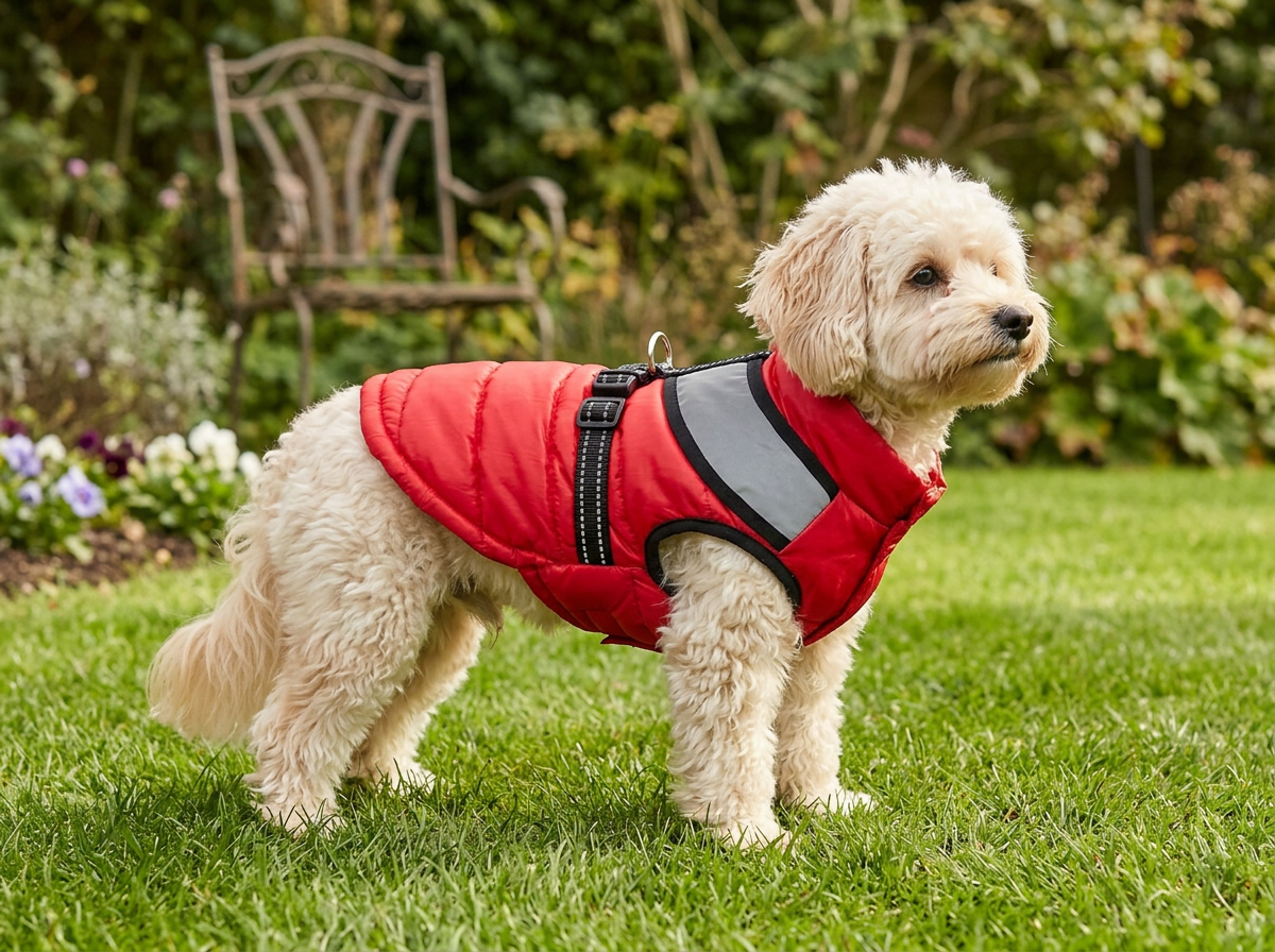 Куртка для собак Sima-Land со светоотражающей шлейкой розовая - фото 1