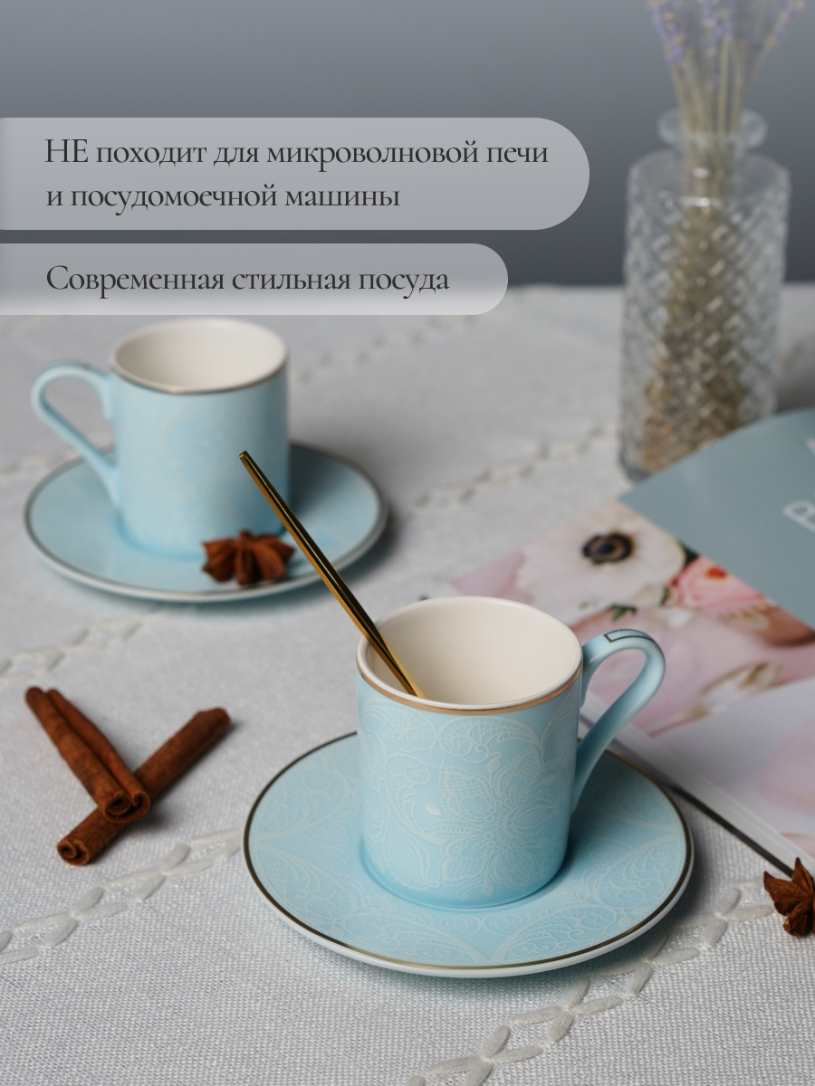 Набор кофейный Balsford 12 предметов голубой - фото 4