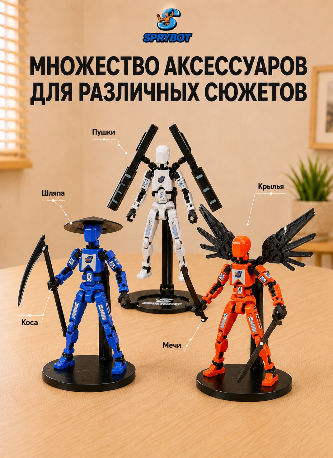 Фигурка TrendToys роботы на магнитах шарнирные - фото 3
