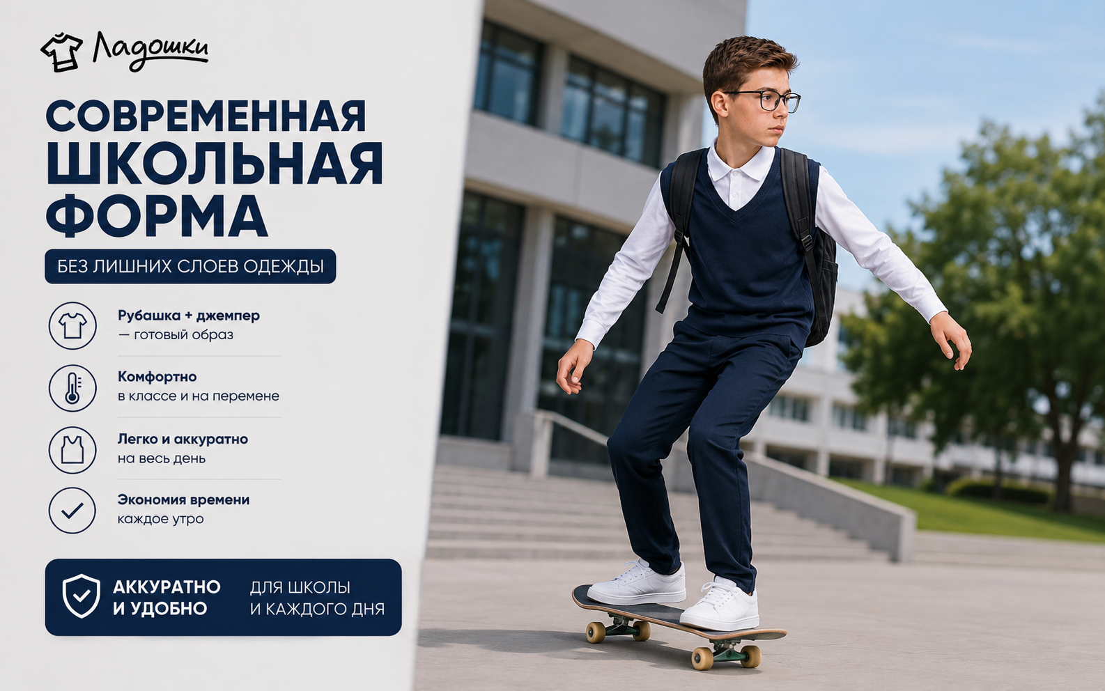 Джемпер ЛАДОШКИ Джемпер-обманка Стив-1 синий - фото 15