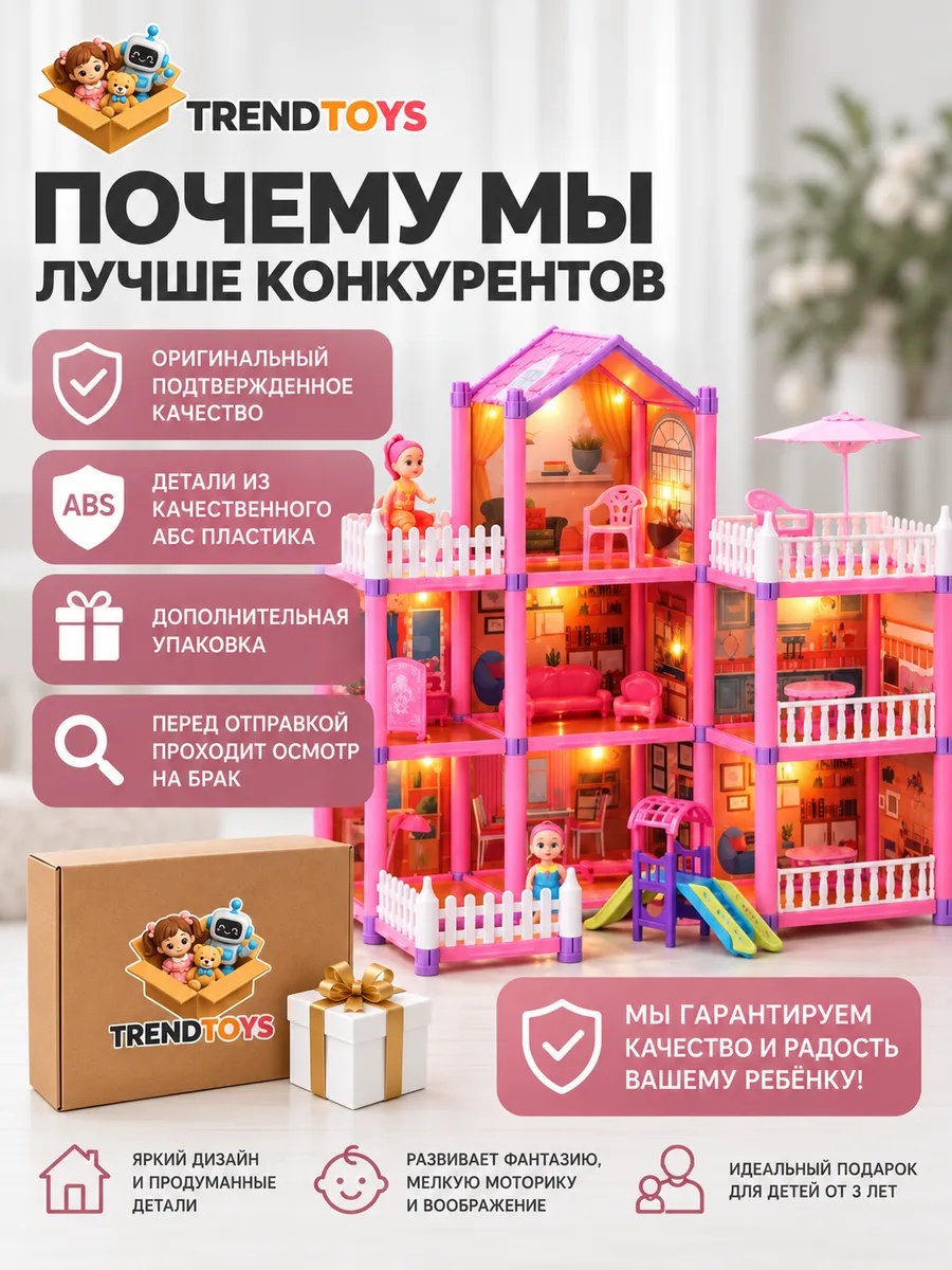 Домик для кукол TrendToys 48 см с мебелью LDG100 - фото 10