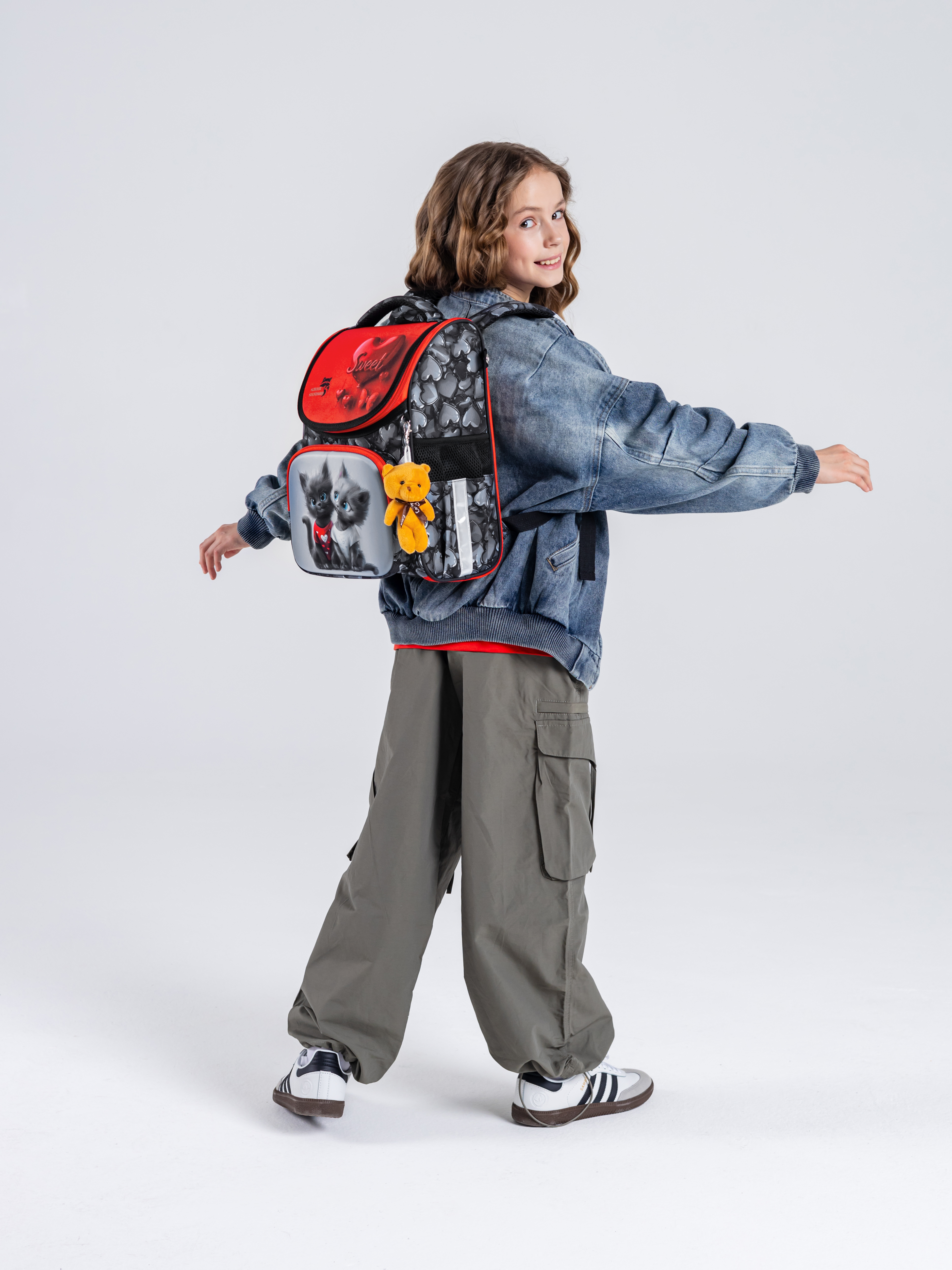 Ранец School Standard начальной школы 4 в 1 + мишка - фото 4