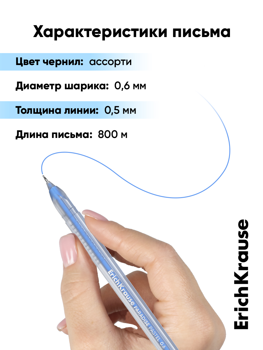 Ручка гелевая ErichKrause 6 шт. - фото 4