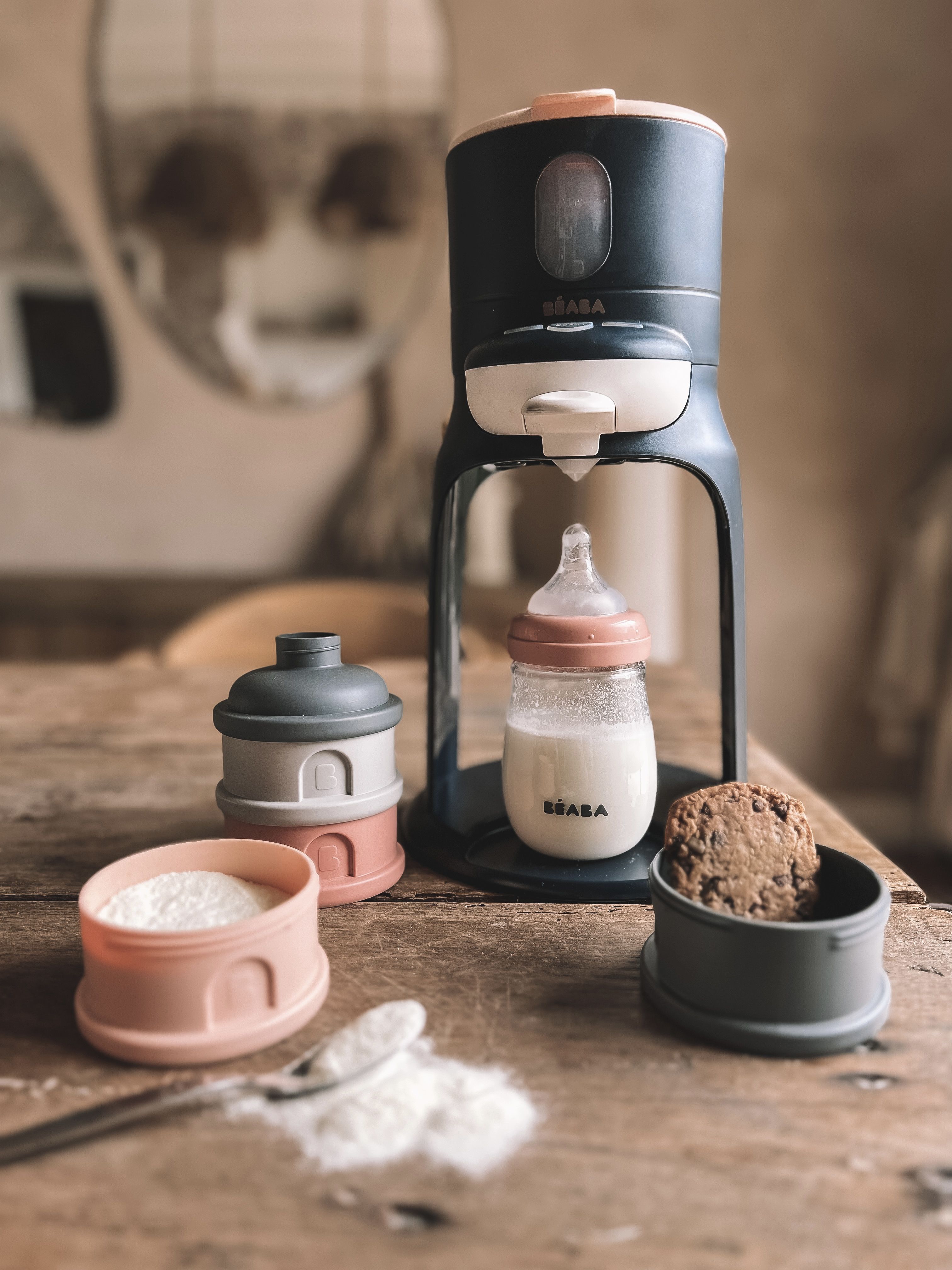 Контейнер для детского питания BEABA сыпучих смесей и снеков 4 секции розовый - фото 6