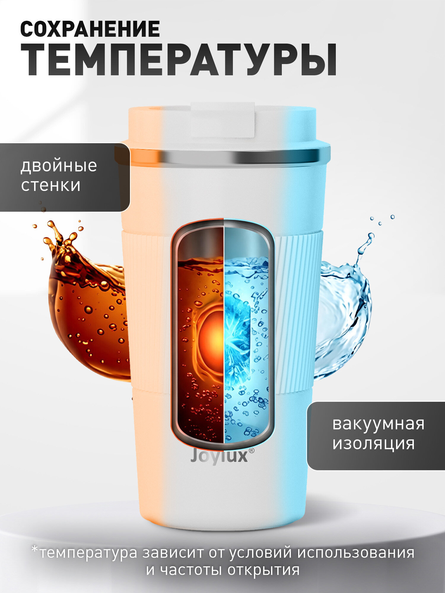 Термокружка Joylux автомобильная 510 мл для кофе и чая - фото 2