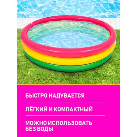 Надувной детский бассейн Jilong Три цвета 100х22 см 95 л