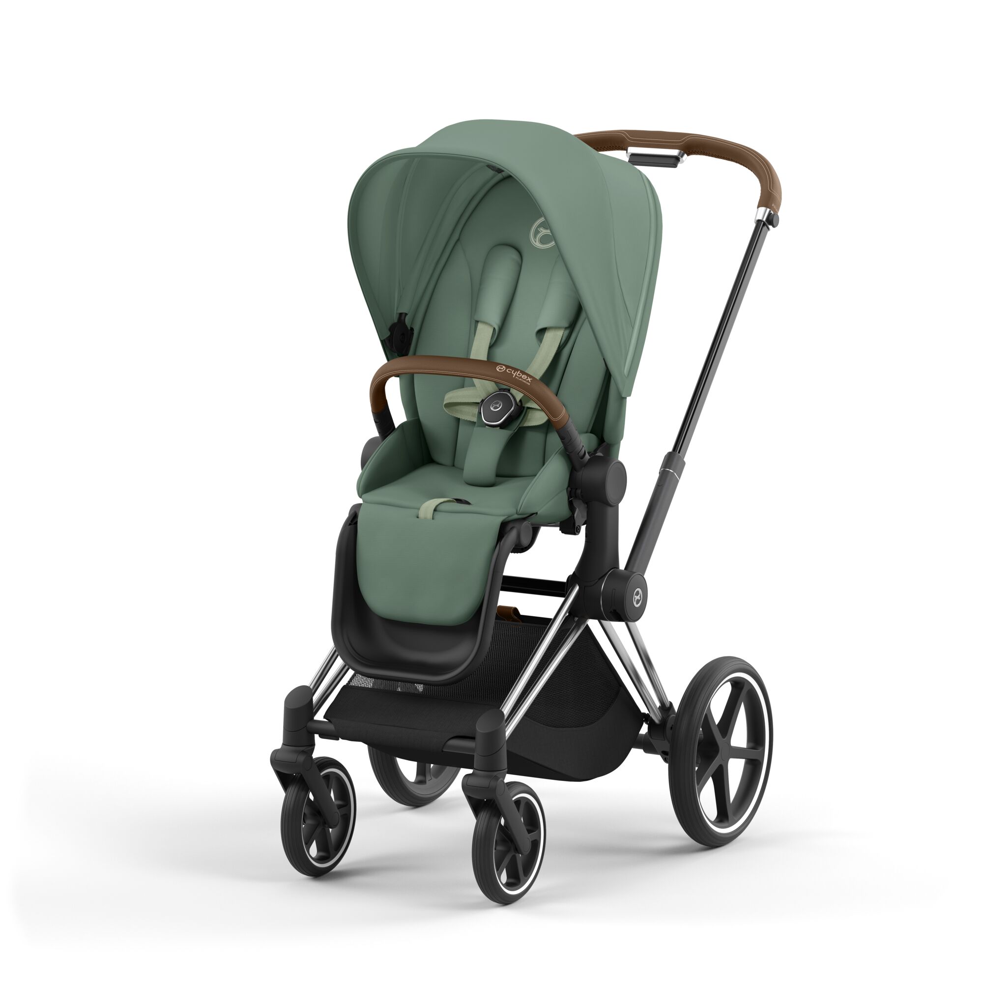 Коляска 2в1 Cybex Priam IV Chrome Brown зеленый - фото 2