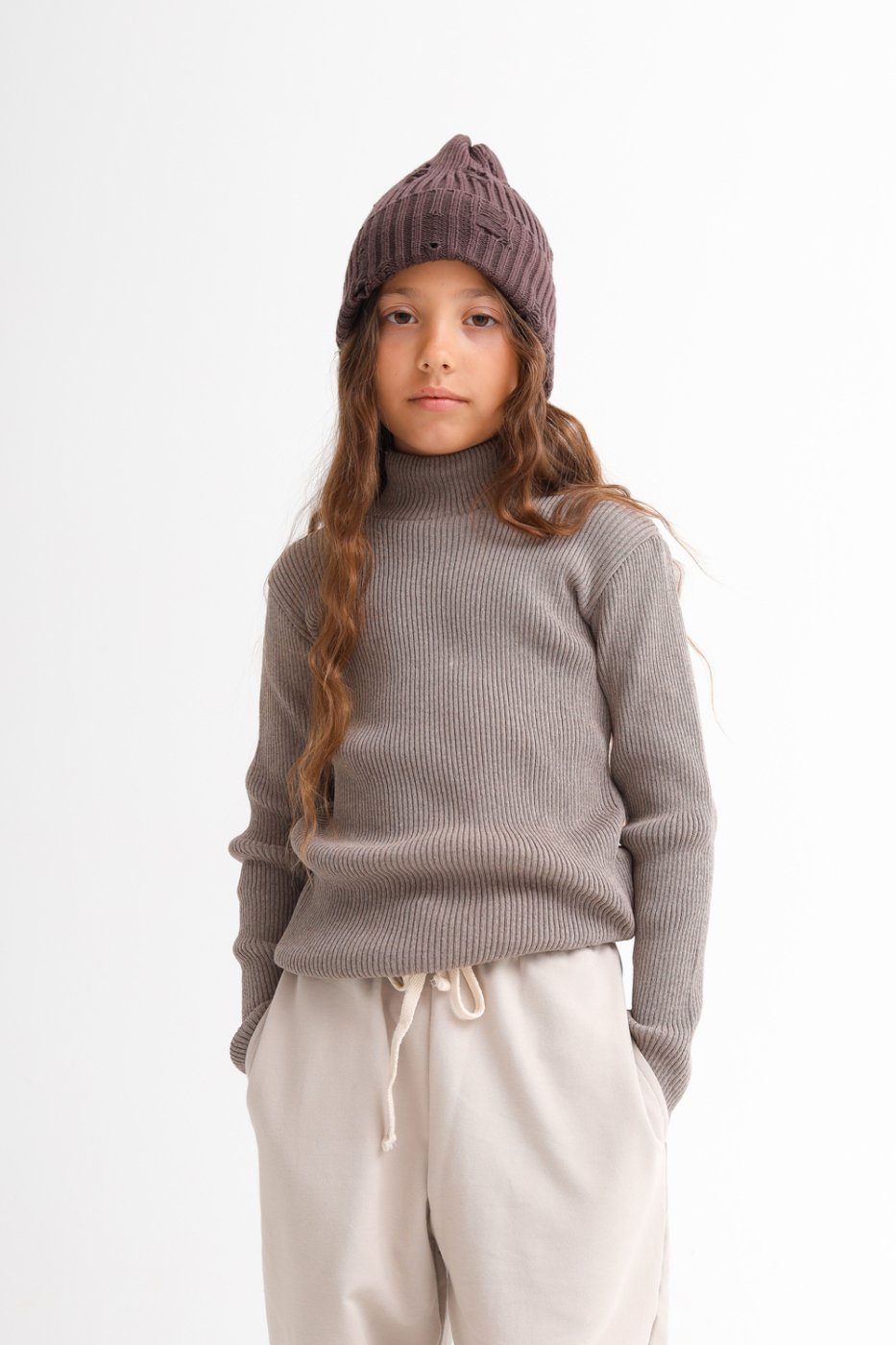 Водолазка MINIDINO ВЯЗ-В-003/ДВодолазка вязаная детская мокко - фото 1