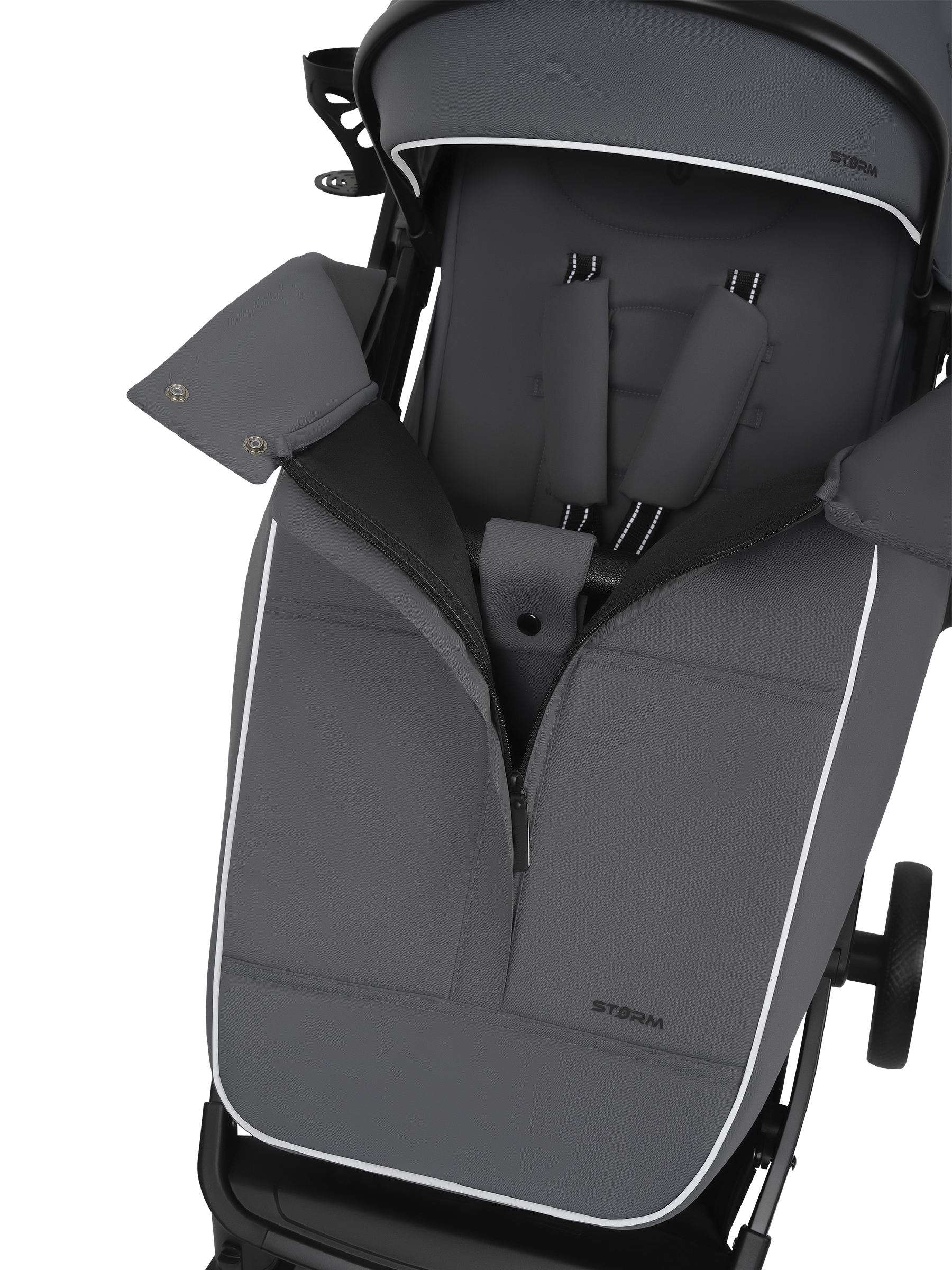 Коляска прогулочная JOVOLA Storm темно-серый - фото 8