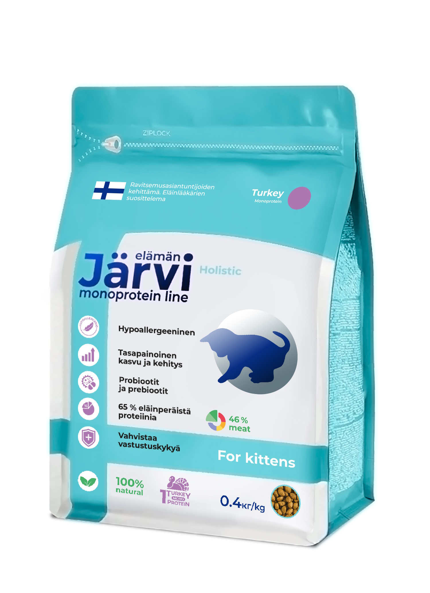 Корм для котят Jarvi сухой монопротеиновый полнорационный индейка 400г - фото 2